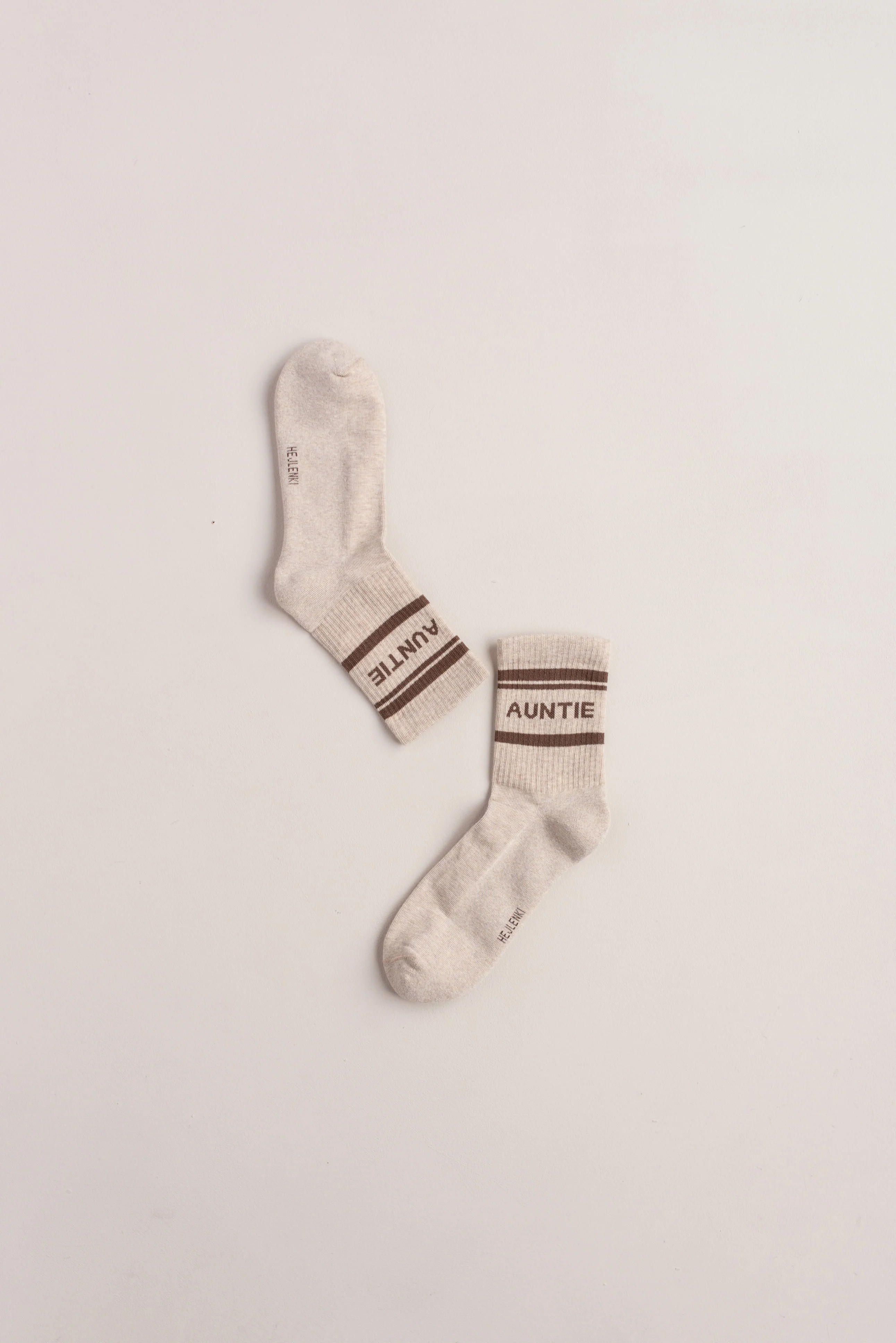AUNTIE TENNIS SOCKS BEIGE MELANGE
