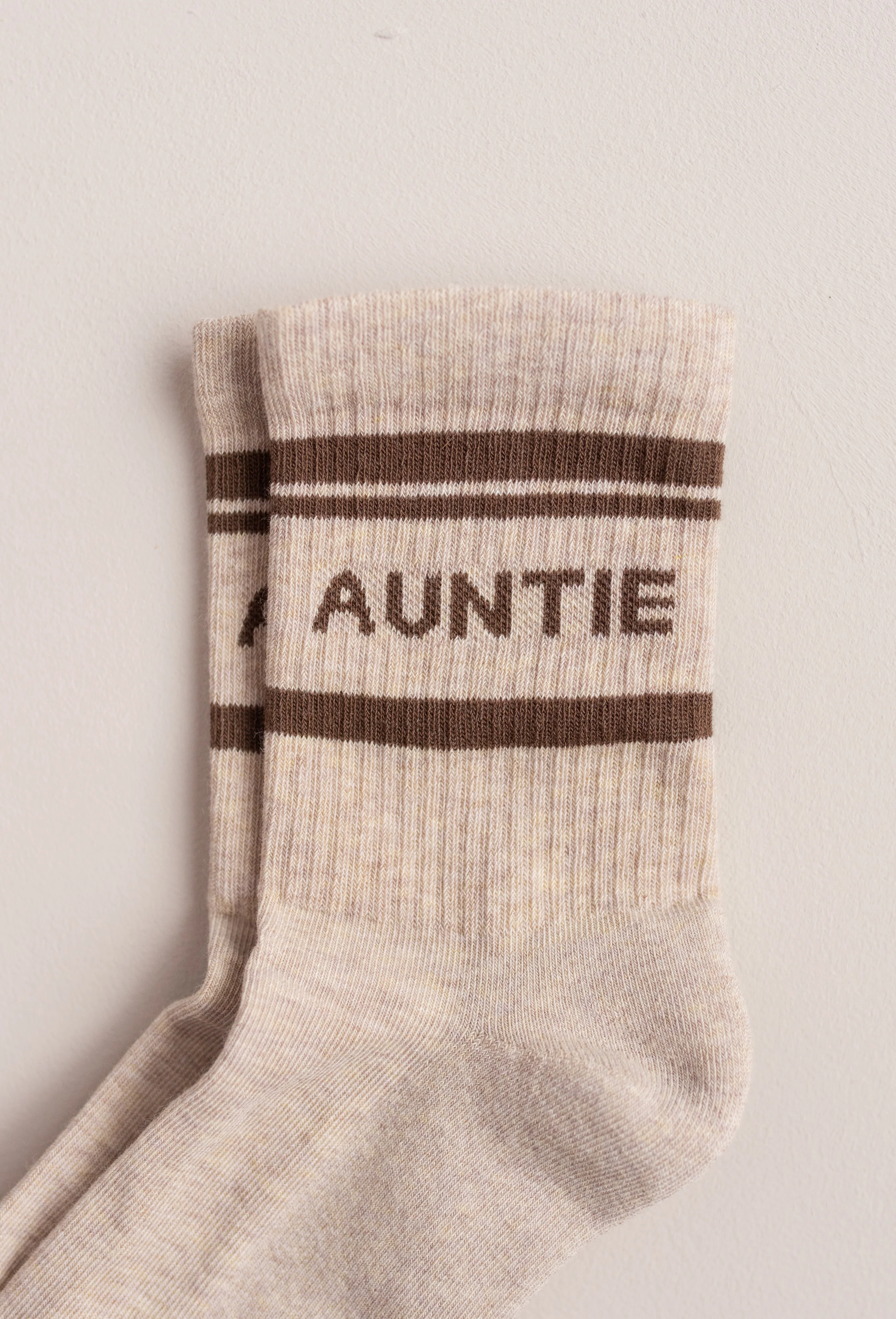 AUNTIE TENNIS SOCKS BEIGE MELANGE - Image 2