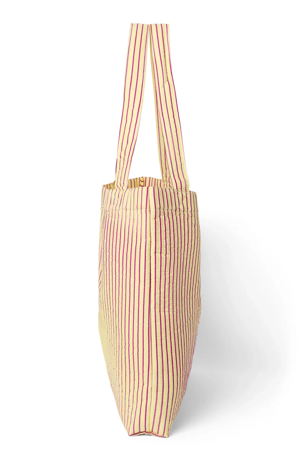 BUTTER YELLOW STRIPED POPLIN MOM BAG - Image 2