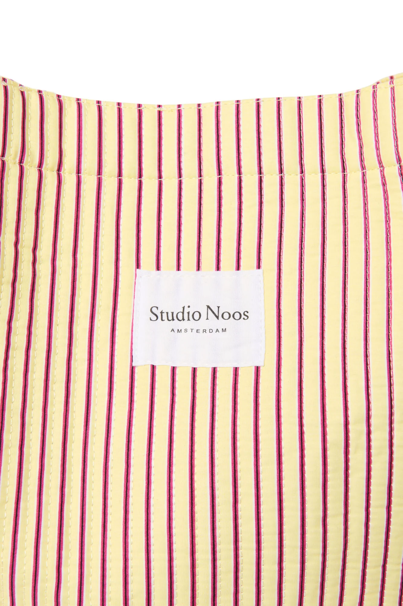 BUTTER YELLOW STRIPED POPLIN MOM BAG - Image 3