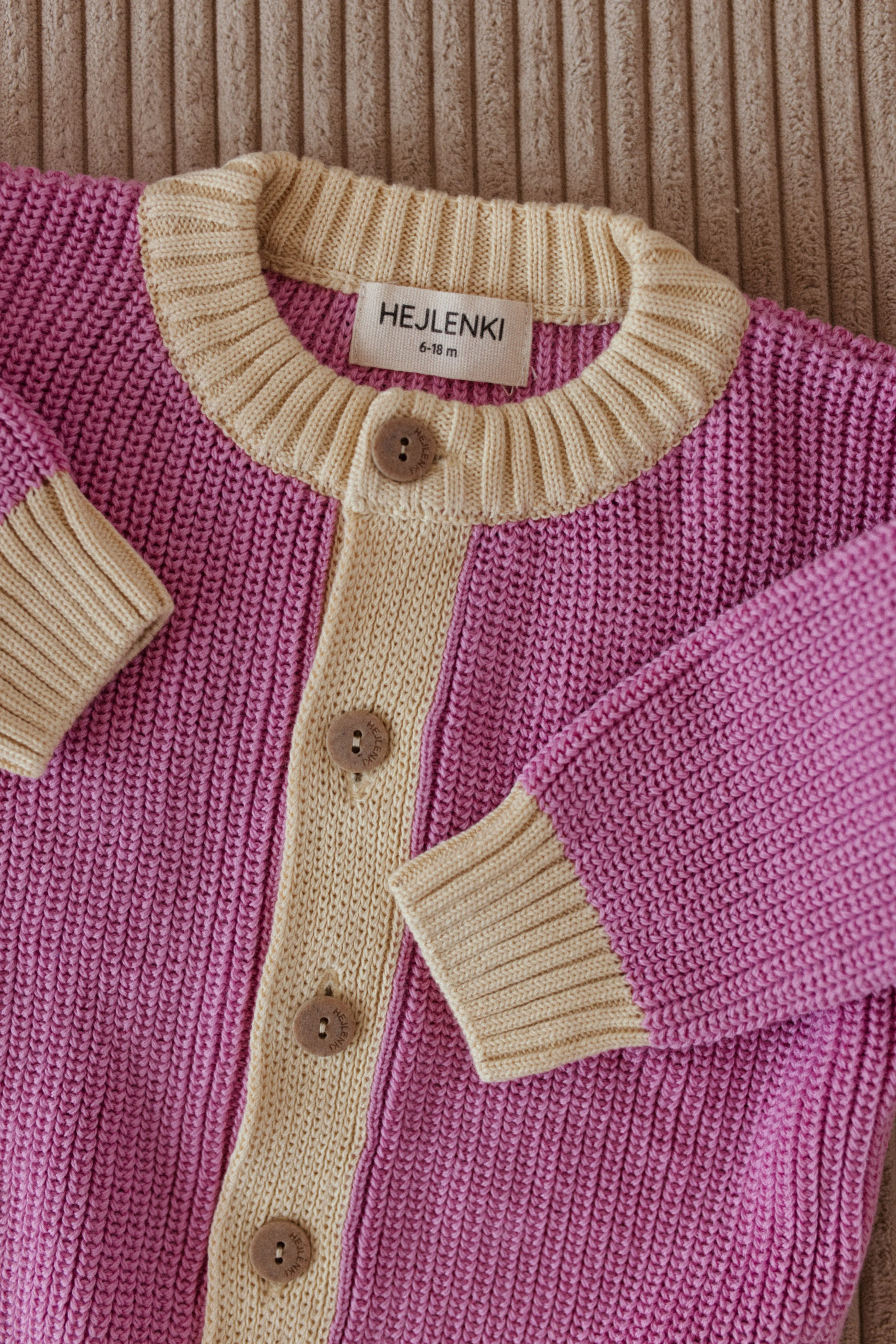 CHUNKY KNIT CARDIGAN CANDY/BUTTER - Image 4