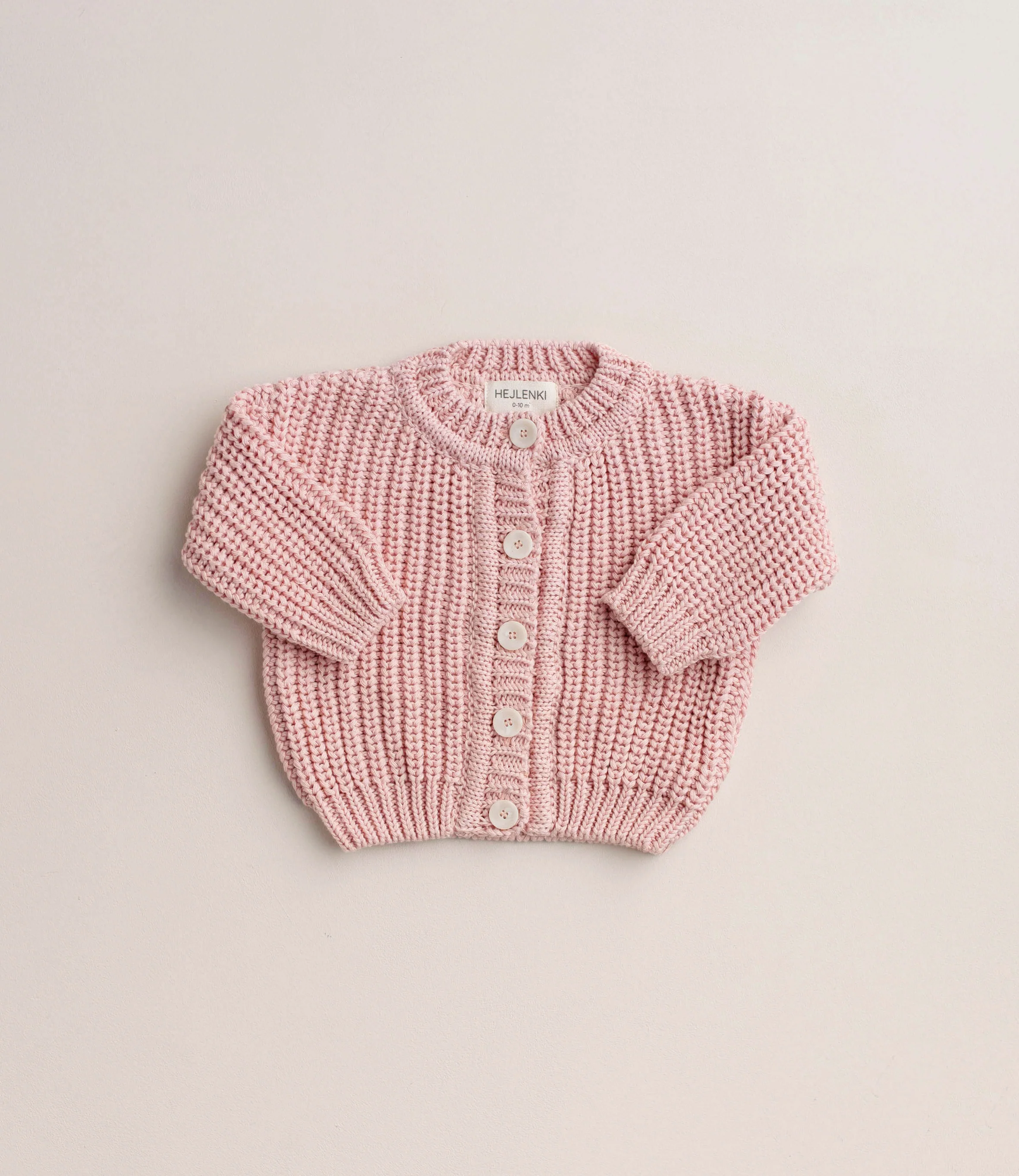 CHUNKY KNIT CARDIGAN MELON MOUSSE