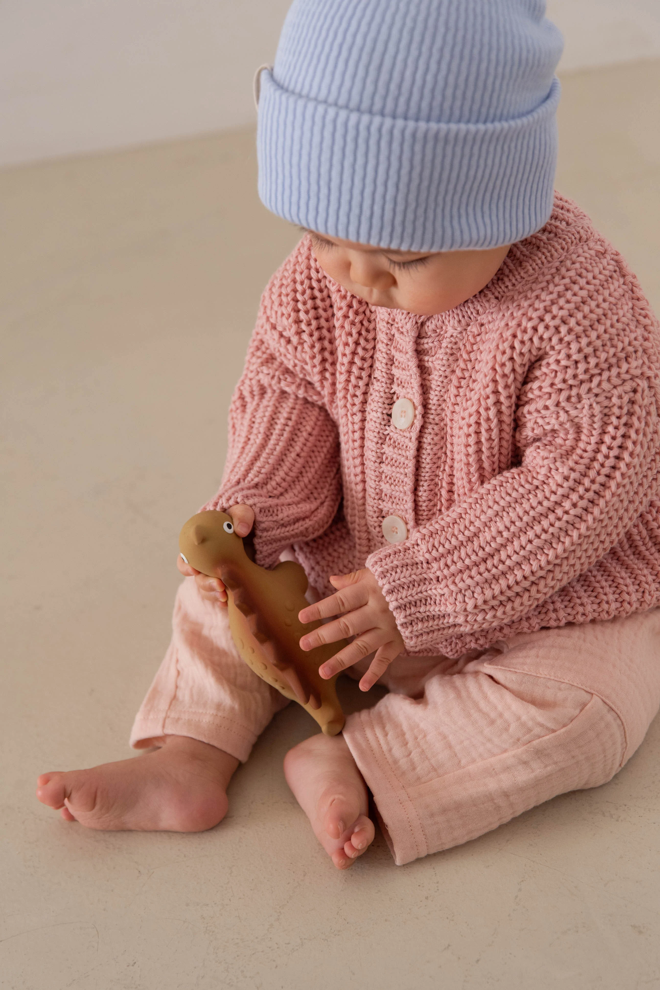 CHUNKY KNIT CARDIGAN MELON MOUSSE - Image 2