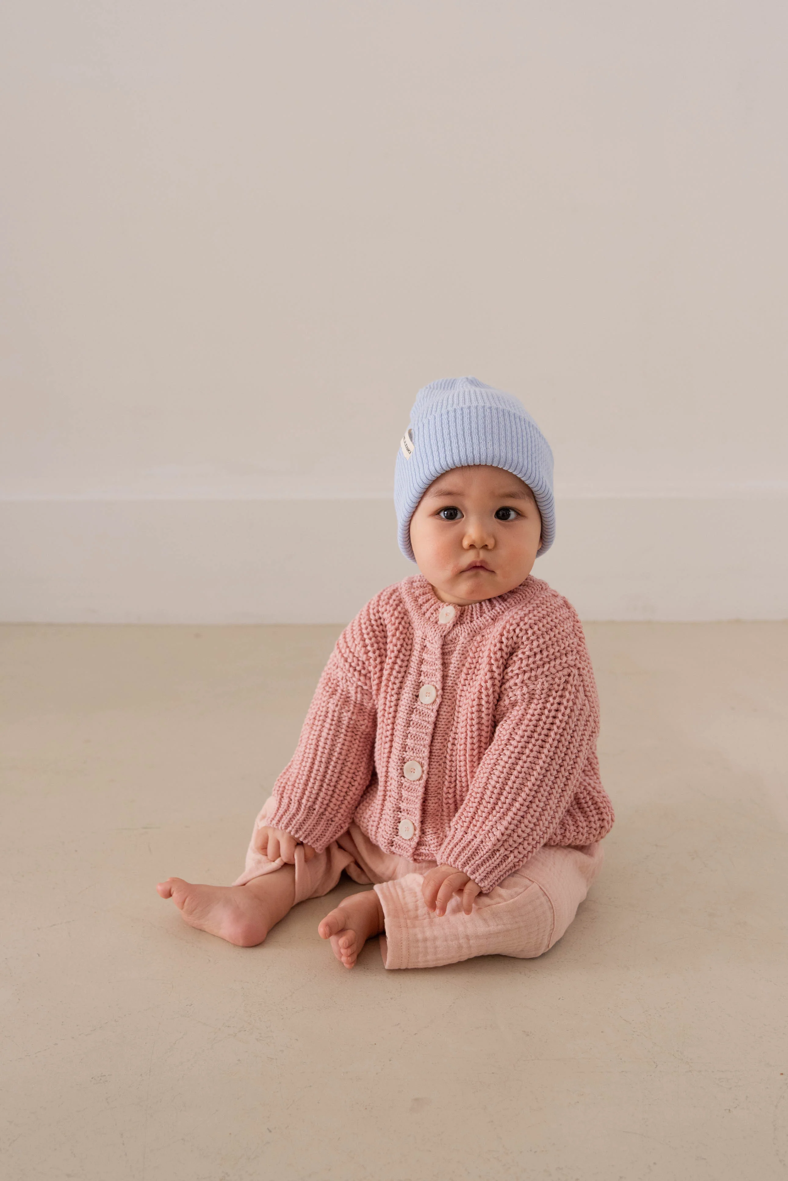 CHUNKY KNIT CARDIGAN MELON MOUSSE - Image 3