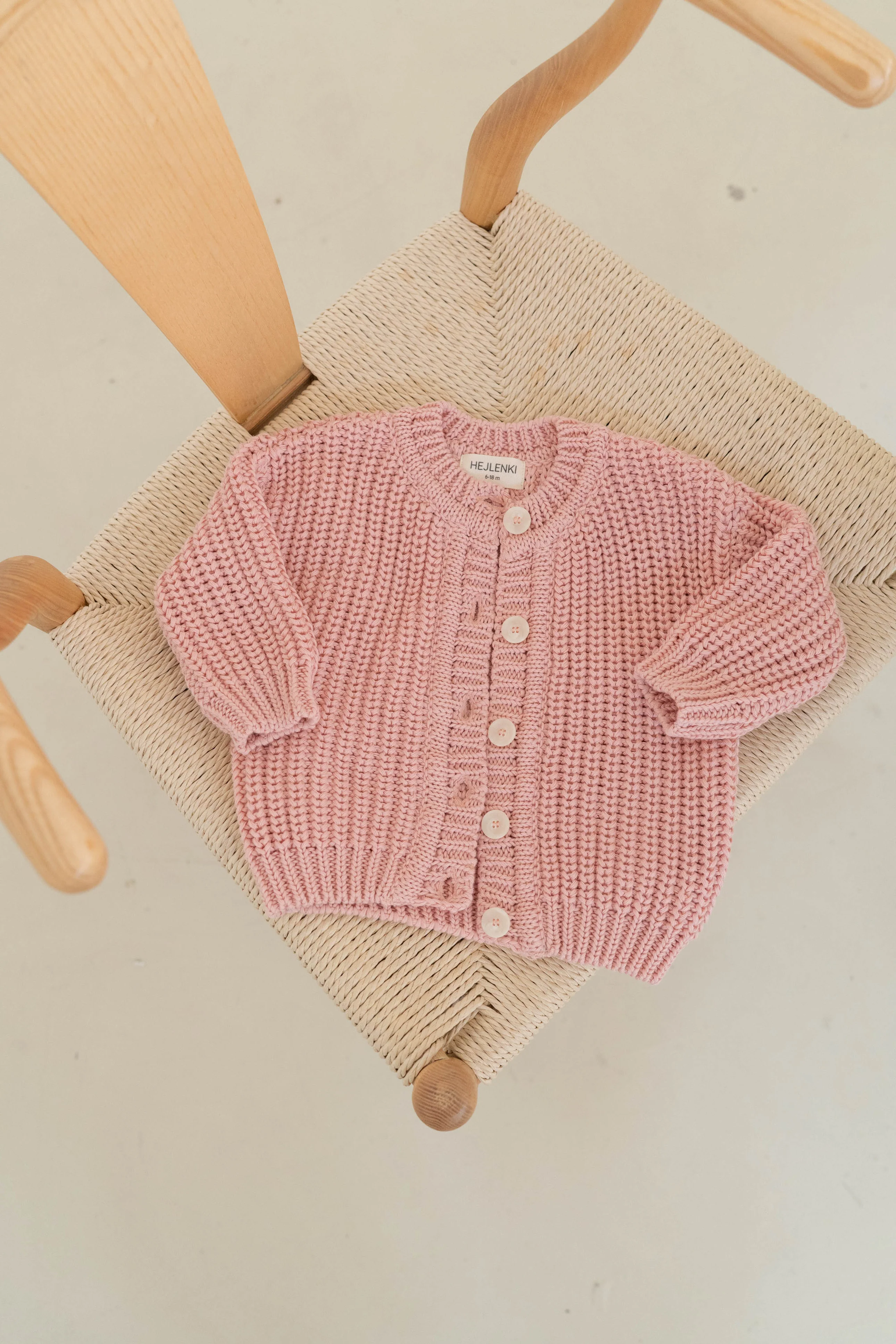CHUNKY KNIT CARDIGAN MELON MOUSSE - Image 4