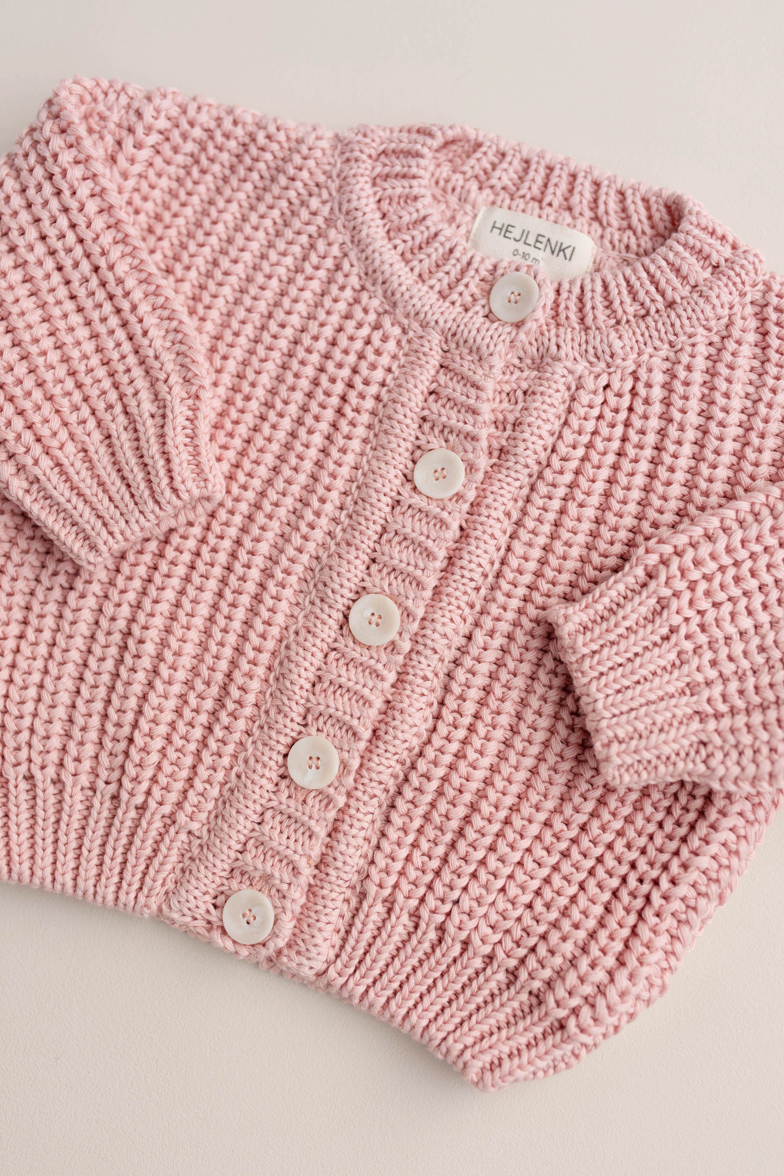 CHUNKY KNIT CARDIGAN MELON MOUSSE - Image 5