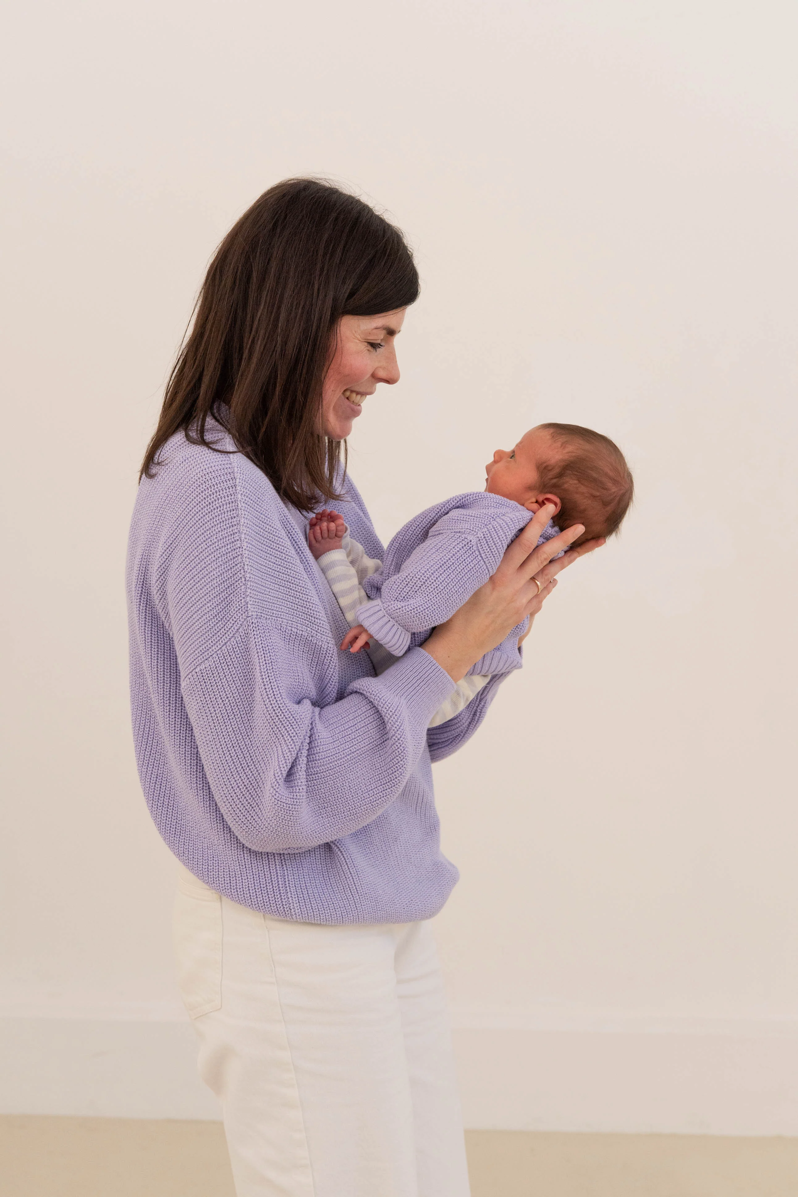 CHUNKY KNIT PULLI LAVENDER CREAM - Image 4