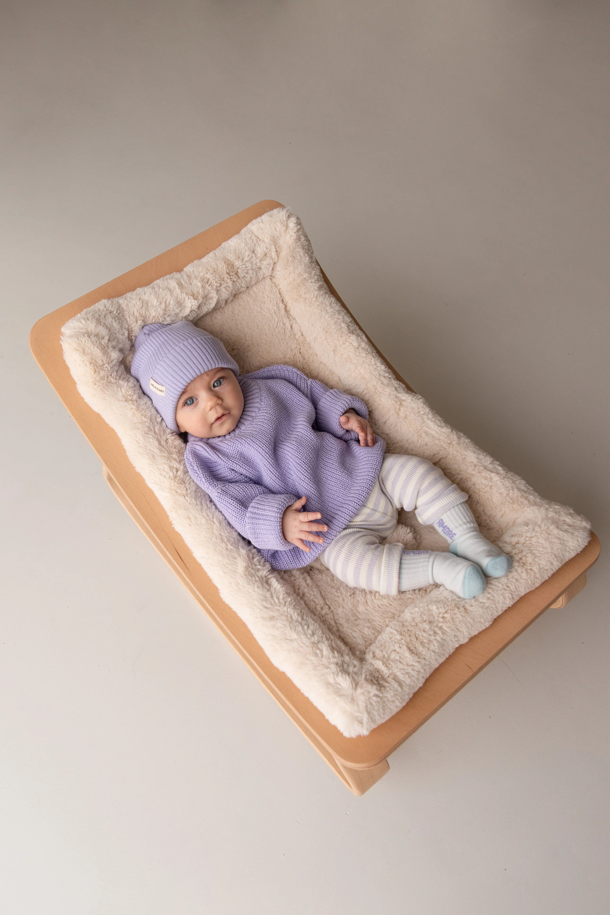 CHUNKY KNIT PULLI LAVENDER CREAM - Image 5
