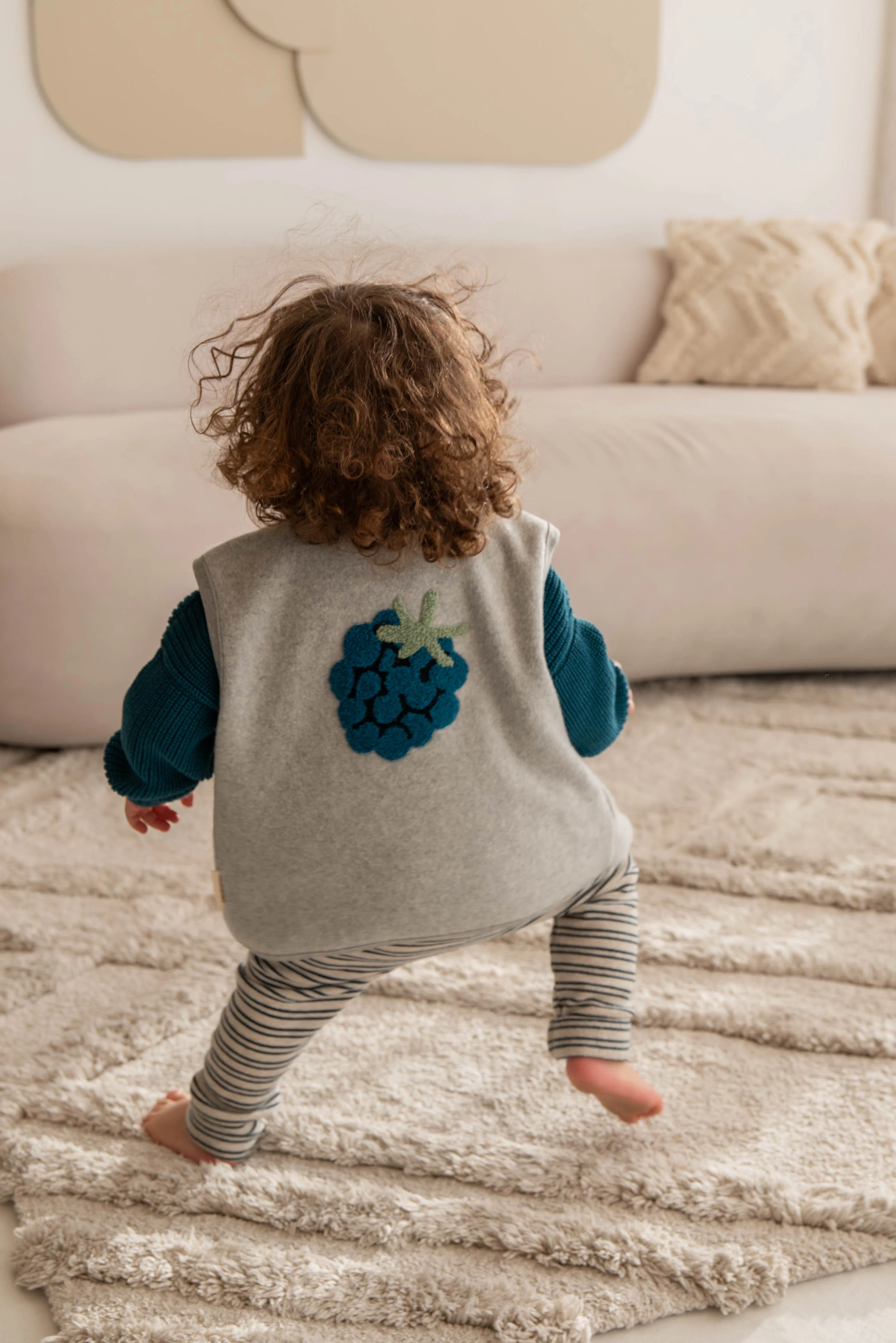 COTTON FLEECE VEST BERRY - Image 5