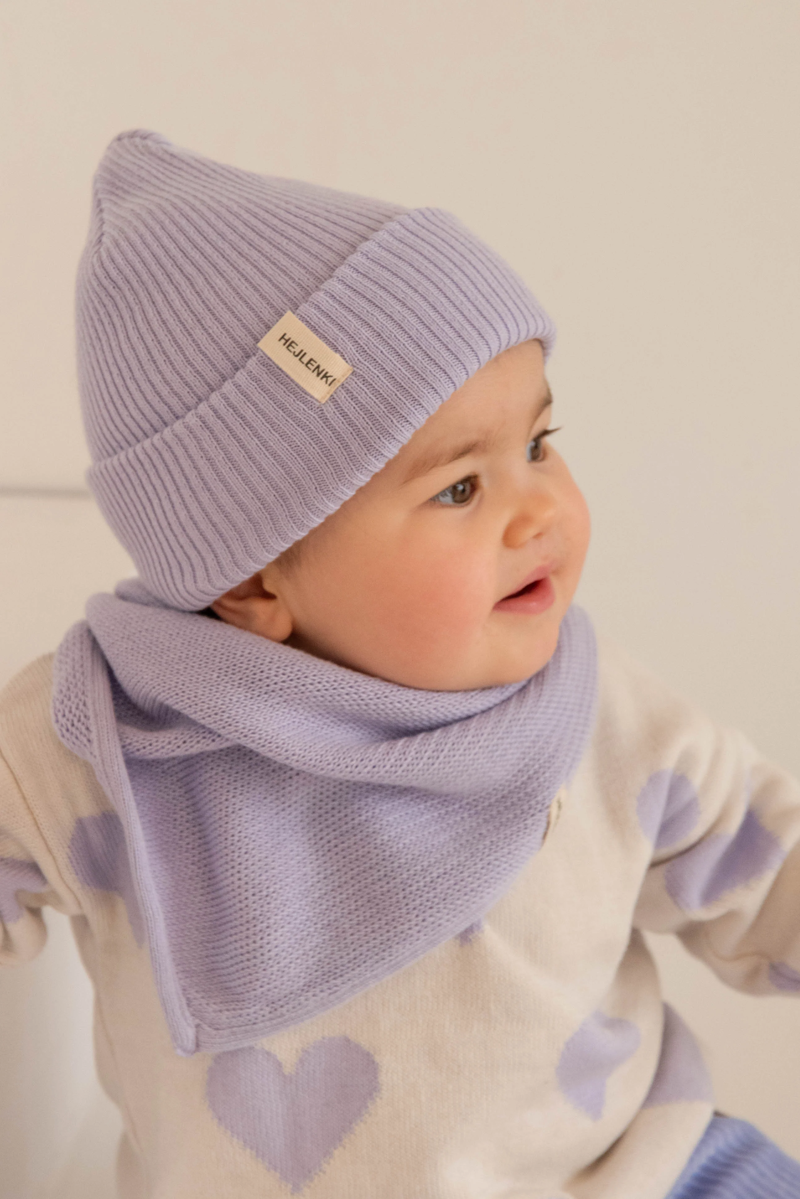 KNIT BEANIE LAVENDER CREAM - Image 3