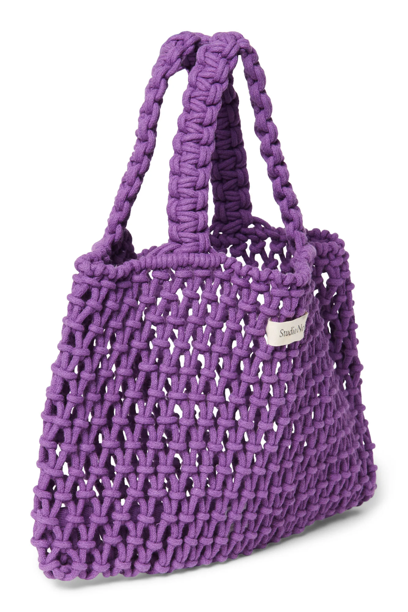 MACRAMÉ MINI HANDBAG PURPLE - Image 3