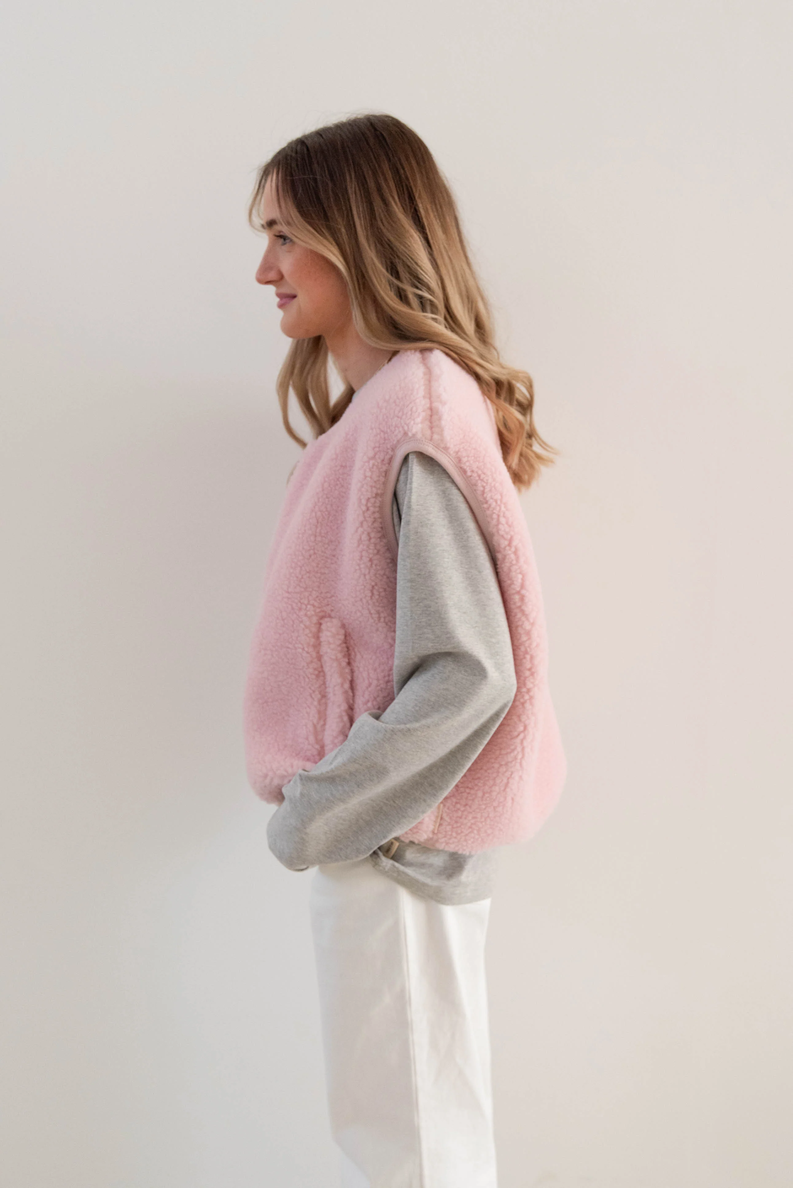 MERINO TEDDY VEST WOMEN BLOOM - Image 3