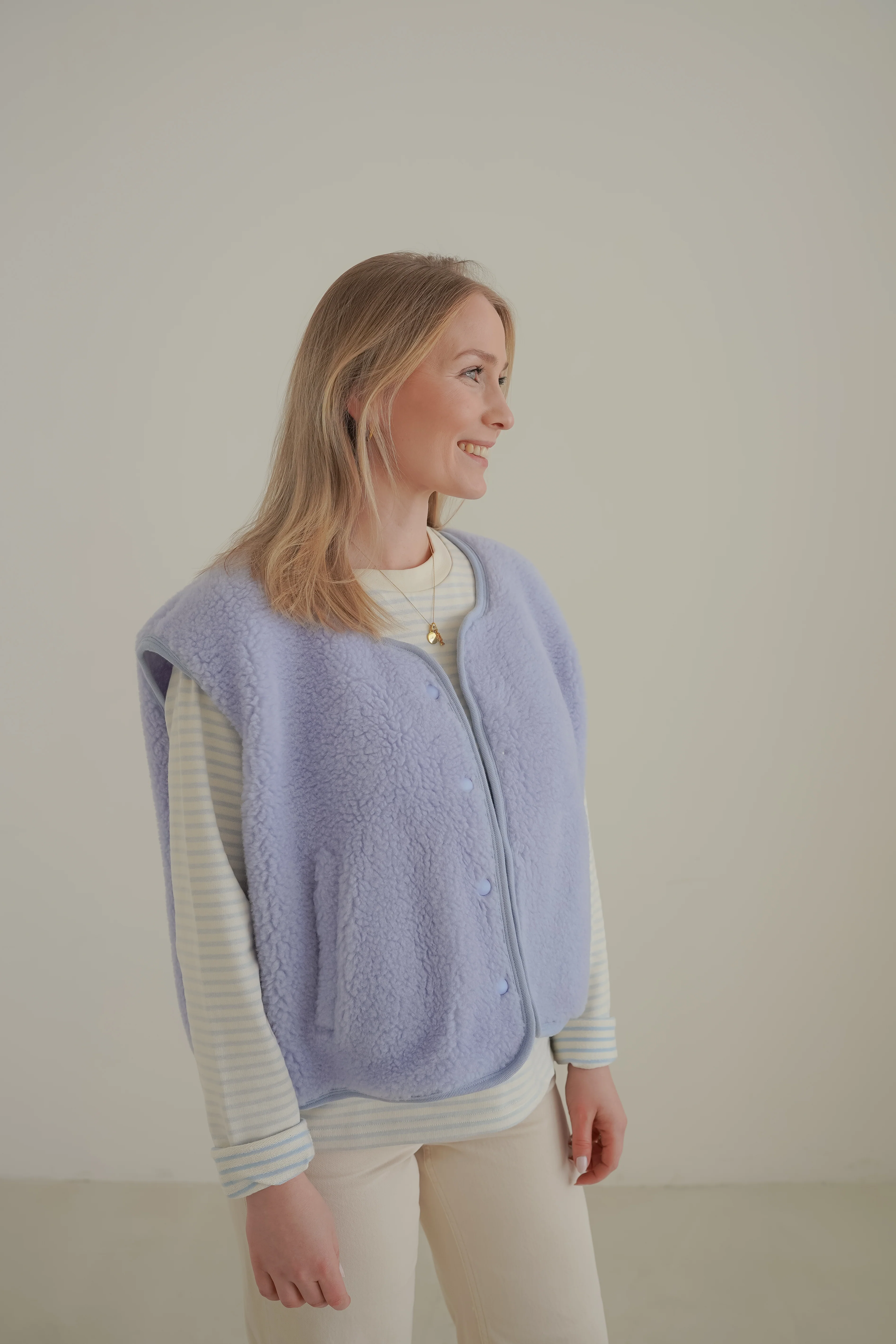 MERINO TEDDY VEST WOMEN GLAZE - Image 4