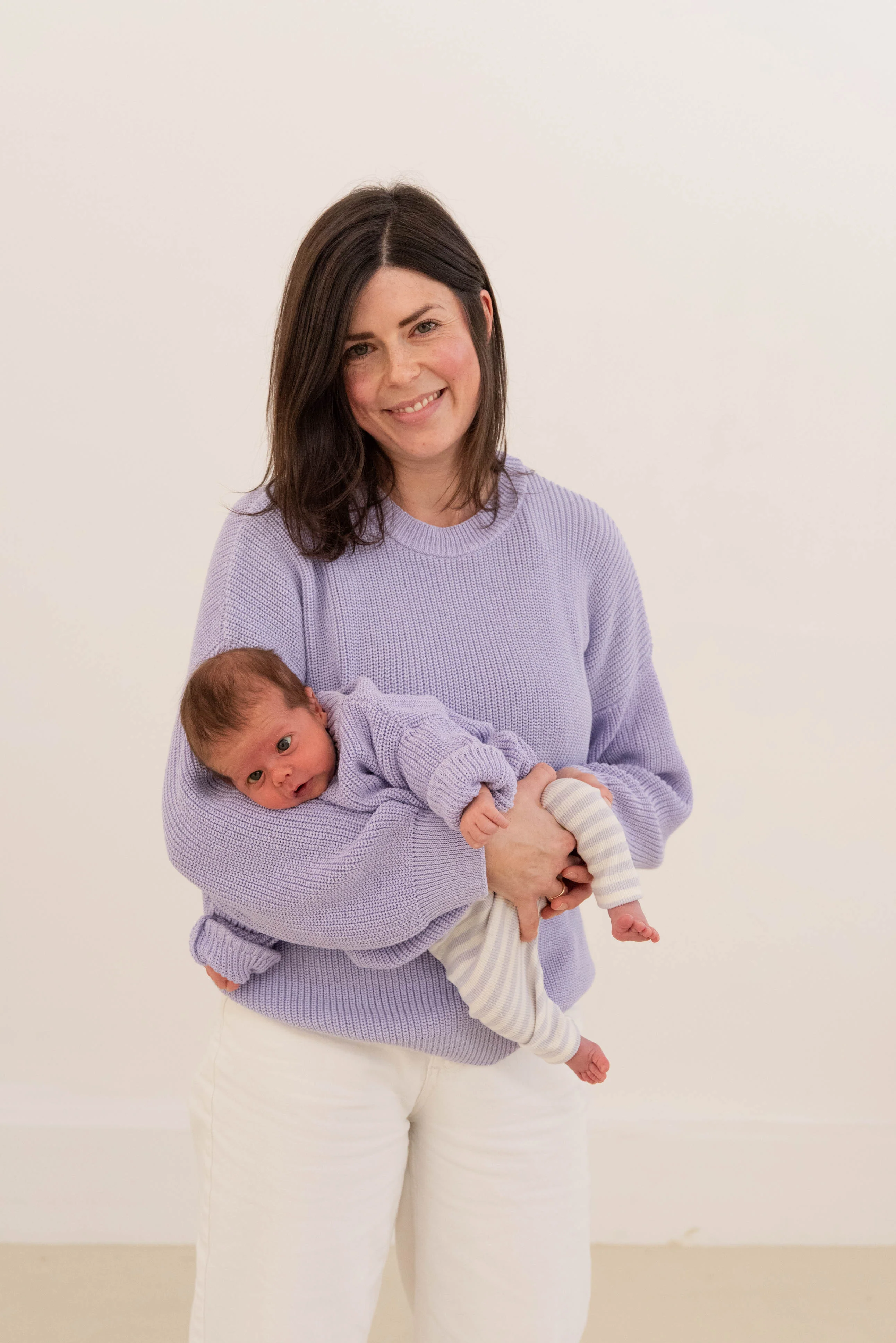 WOMEN KNIT PULLI LAVENDER CREAM - Image 3