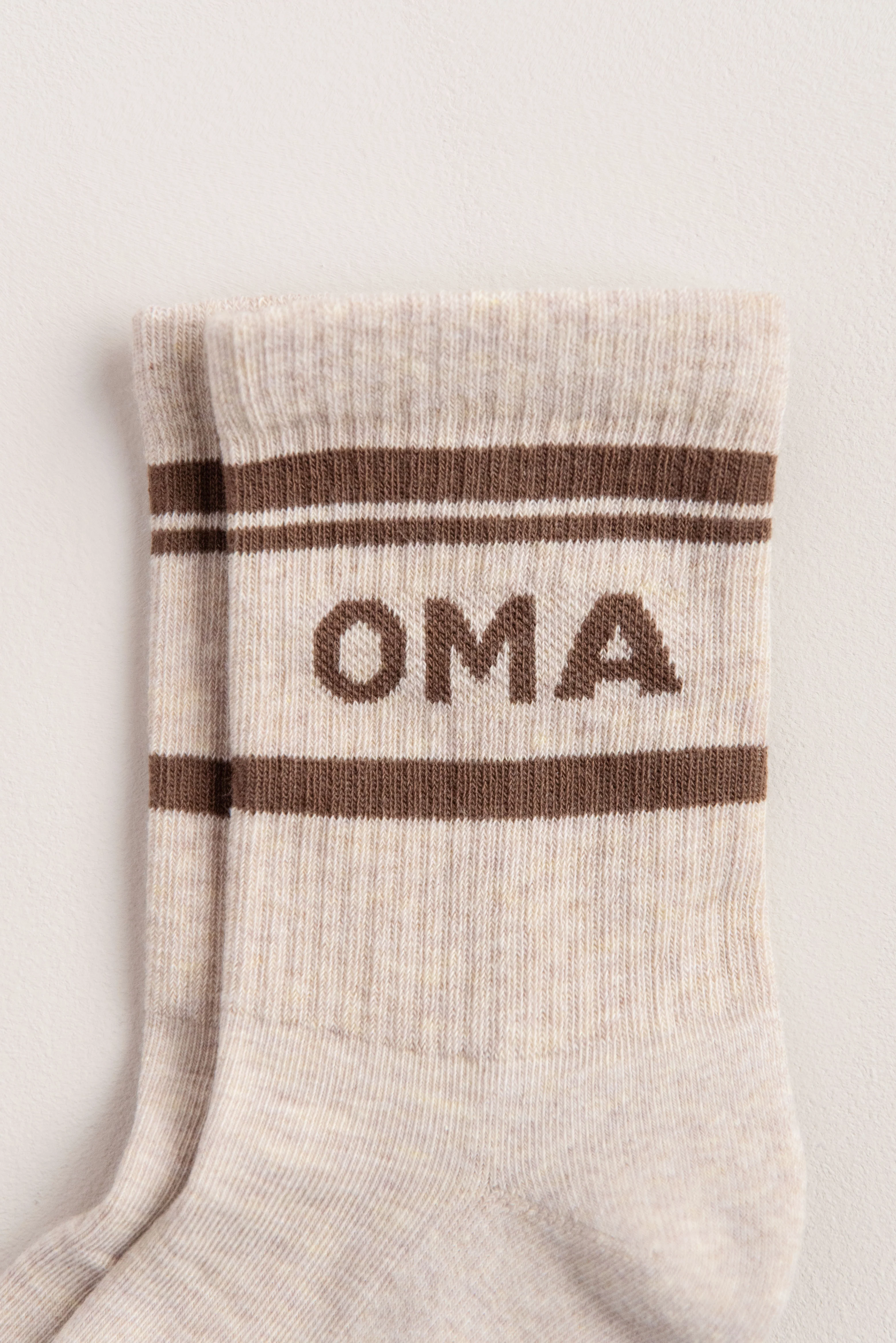OMA TENNIS SOCKS BEIGE MELANGE - Image 2
