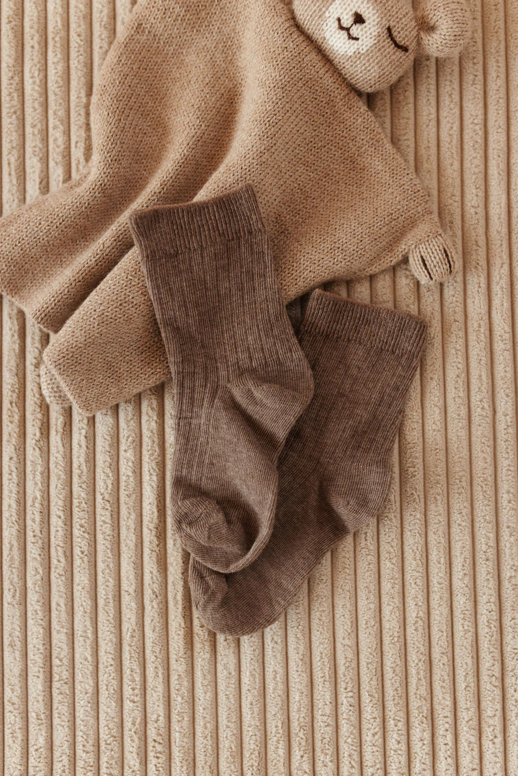 ORGANIC COTTON SOCKS BROWN MELANGE - Image 4