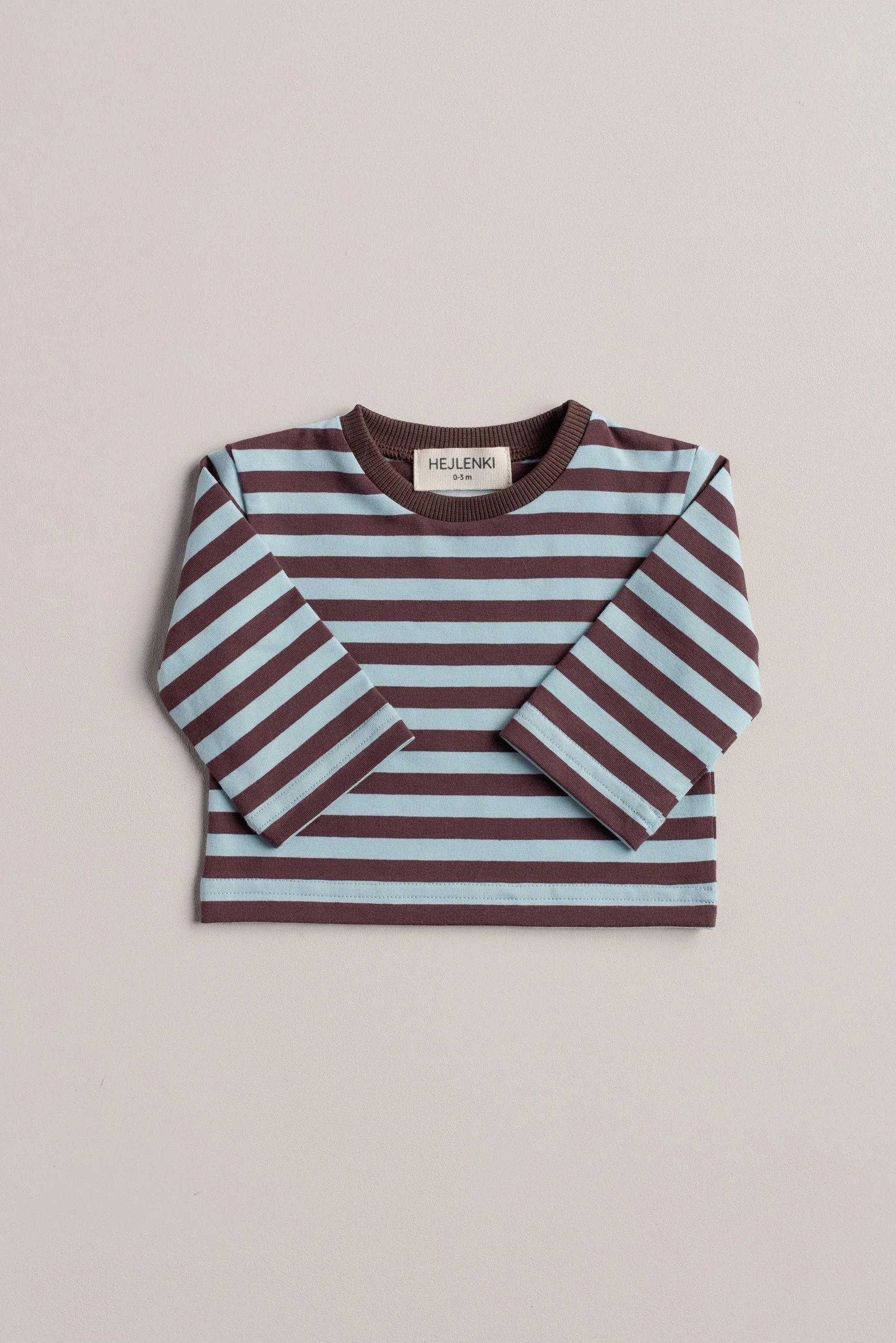 OVERSIZE STRIPED LONGSLEEVE AQUA/BROWN