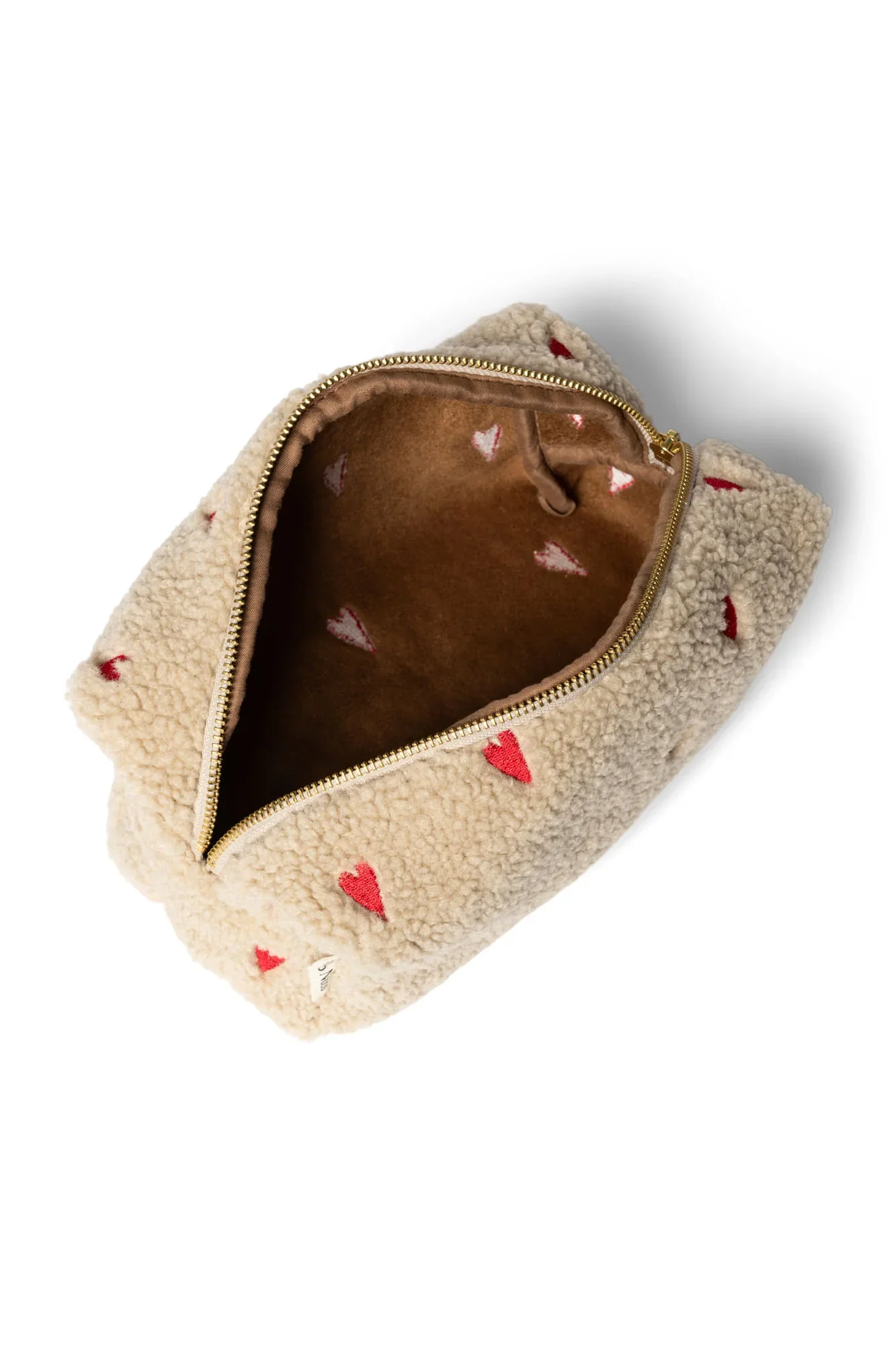 POUCH BAG HEARTS TEDDY BEIGE - Image 3