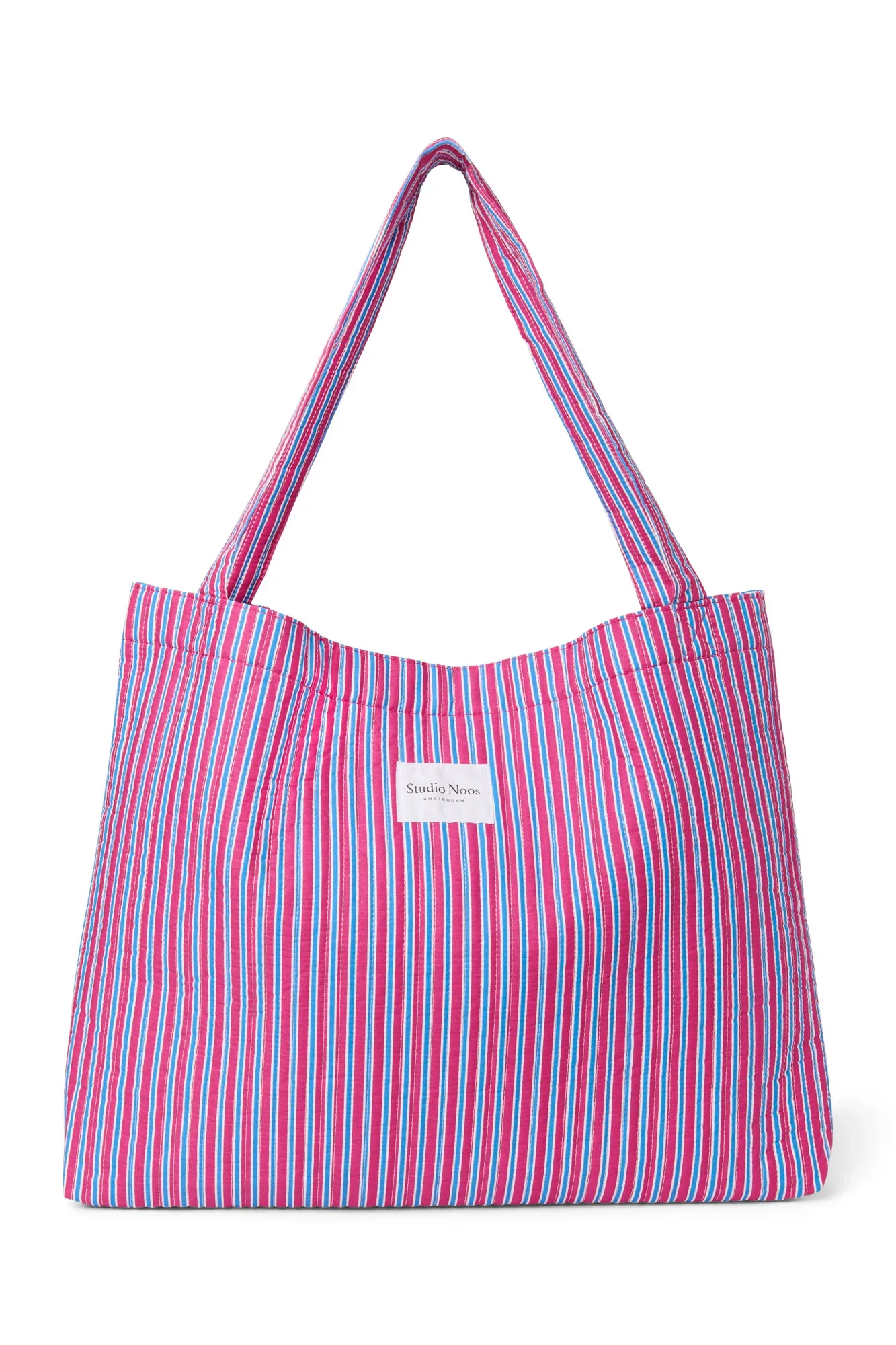RASPBERRY STRIPED POPLIN MOM BAG - Image 2