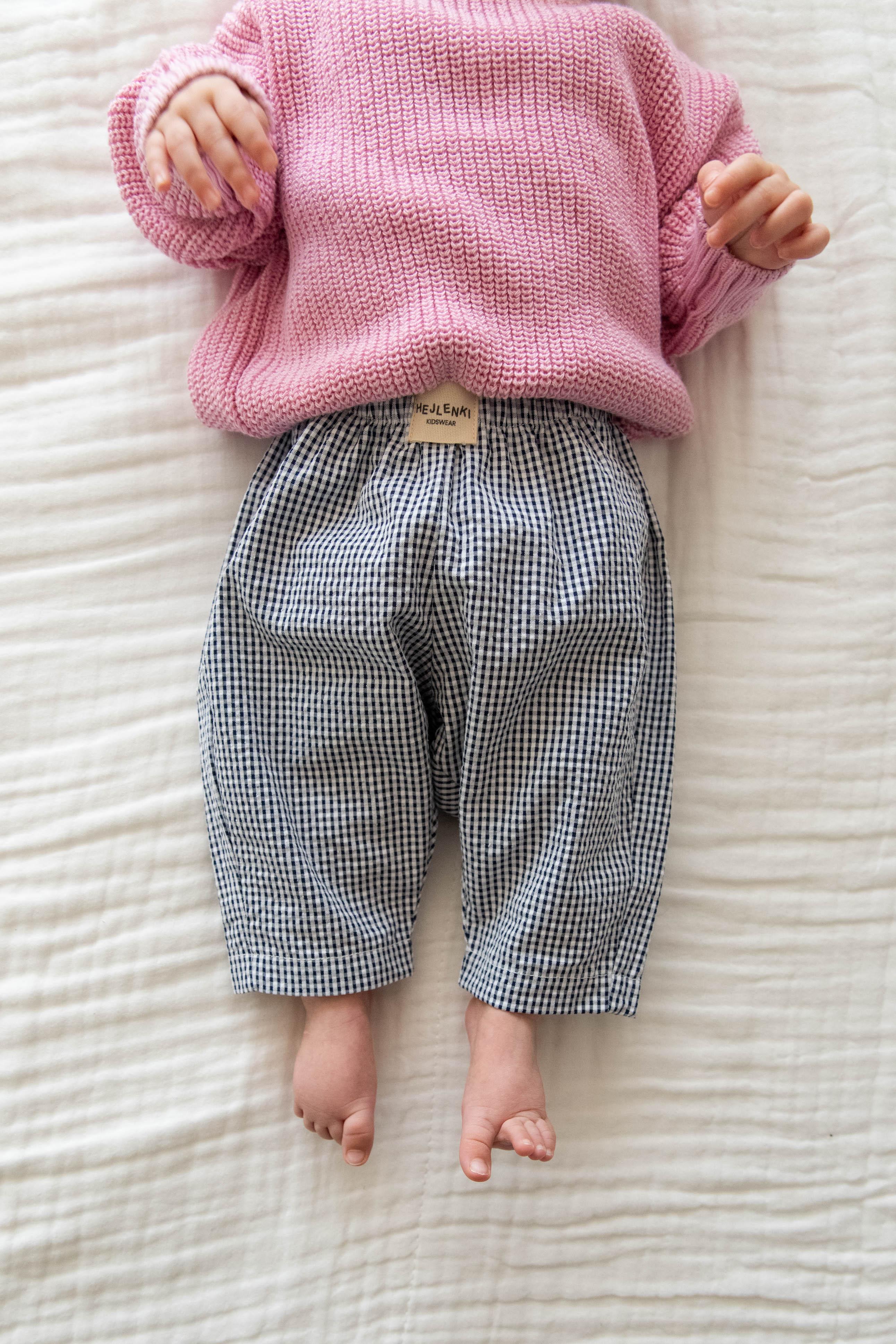 SEERSUCKER PANTS NAVY/ECRU - Image 2