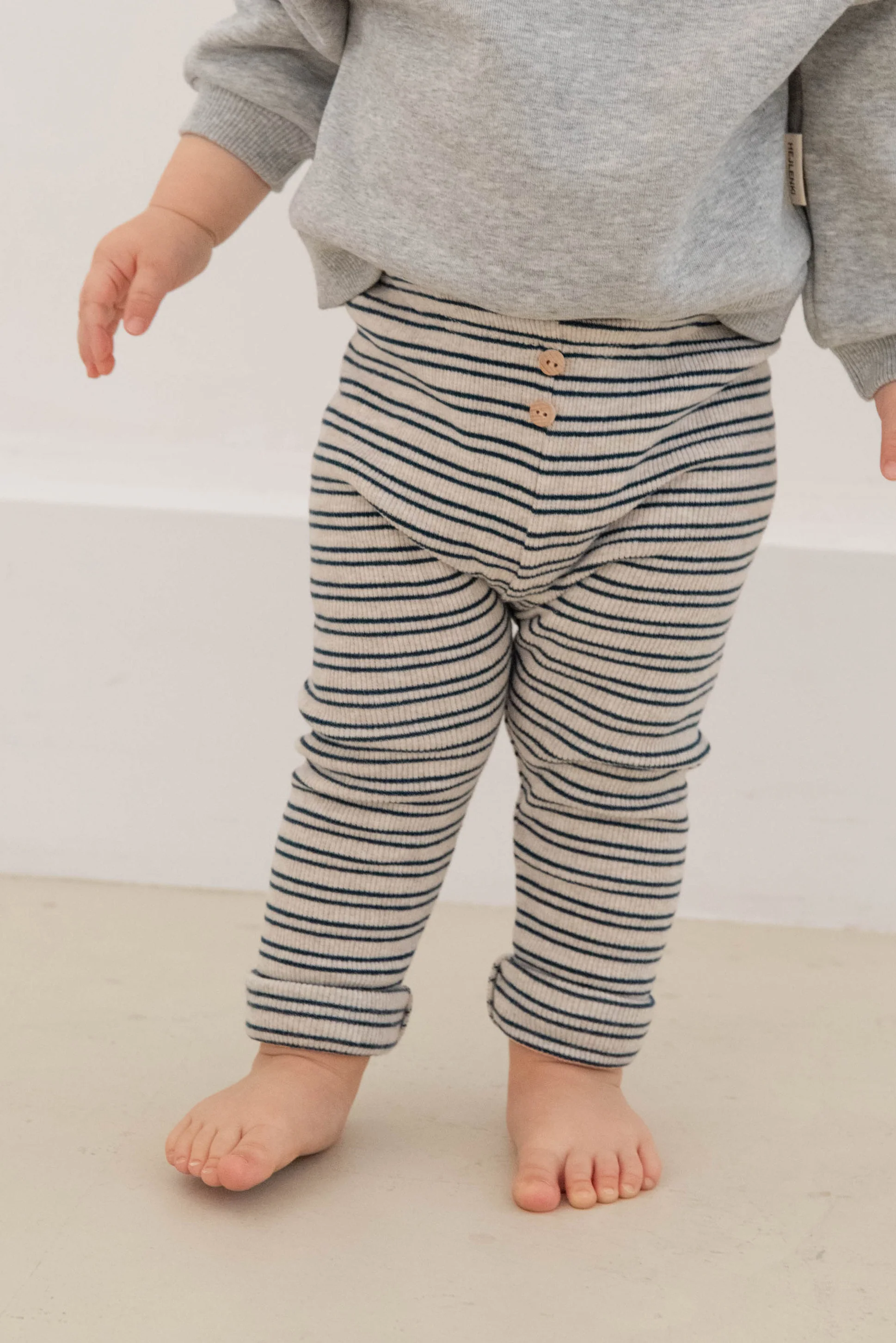 SOFT RIB LEGGINGS BERRY TEAL STRIPED - Image 2