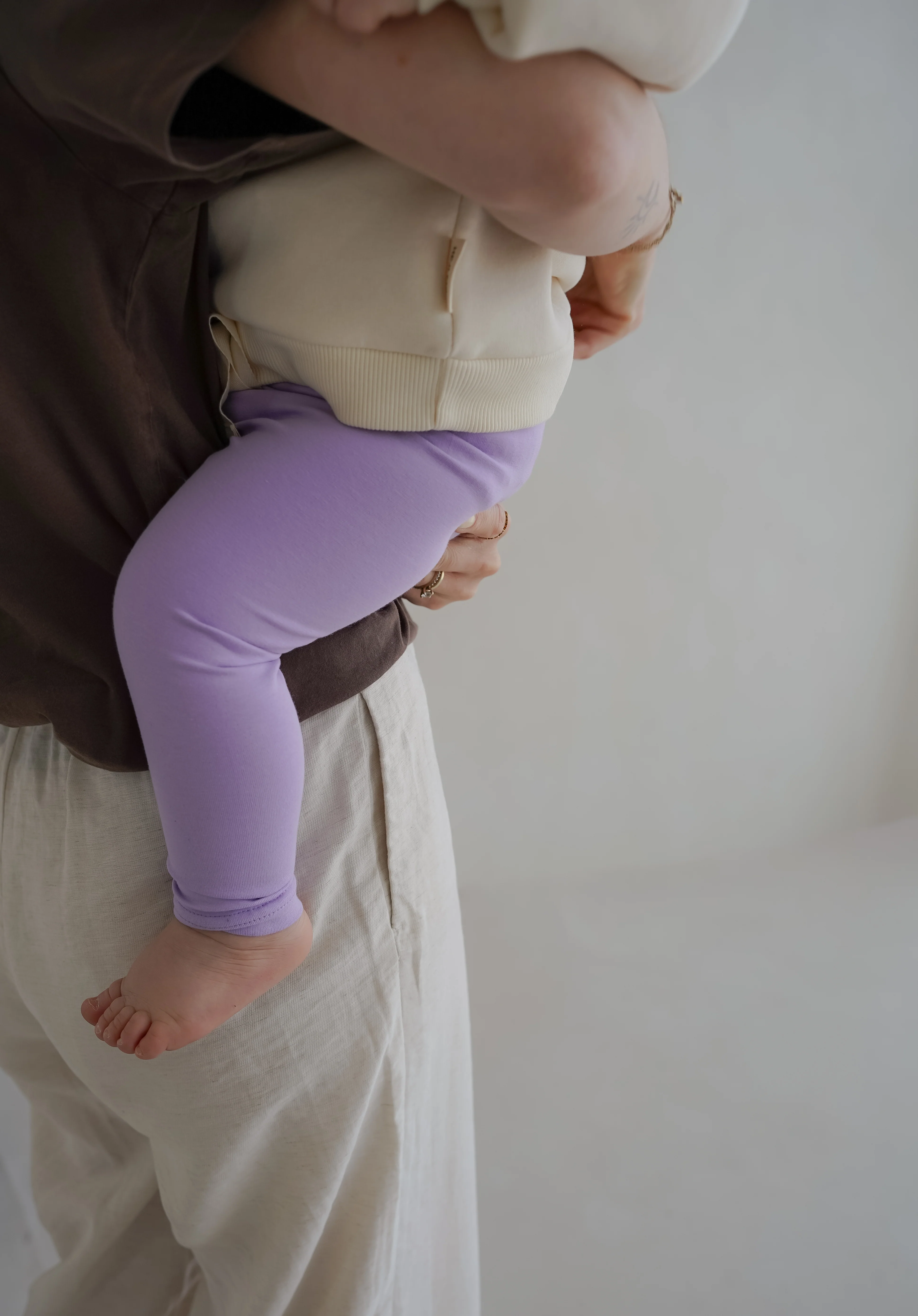 LIGHTWEIGHT COTTON LEGGINGS LILAC