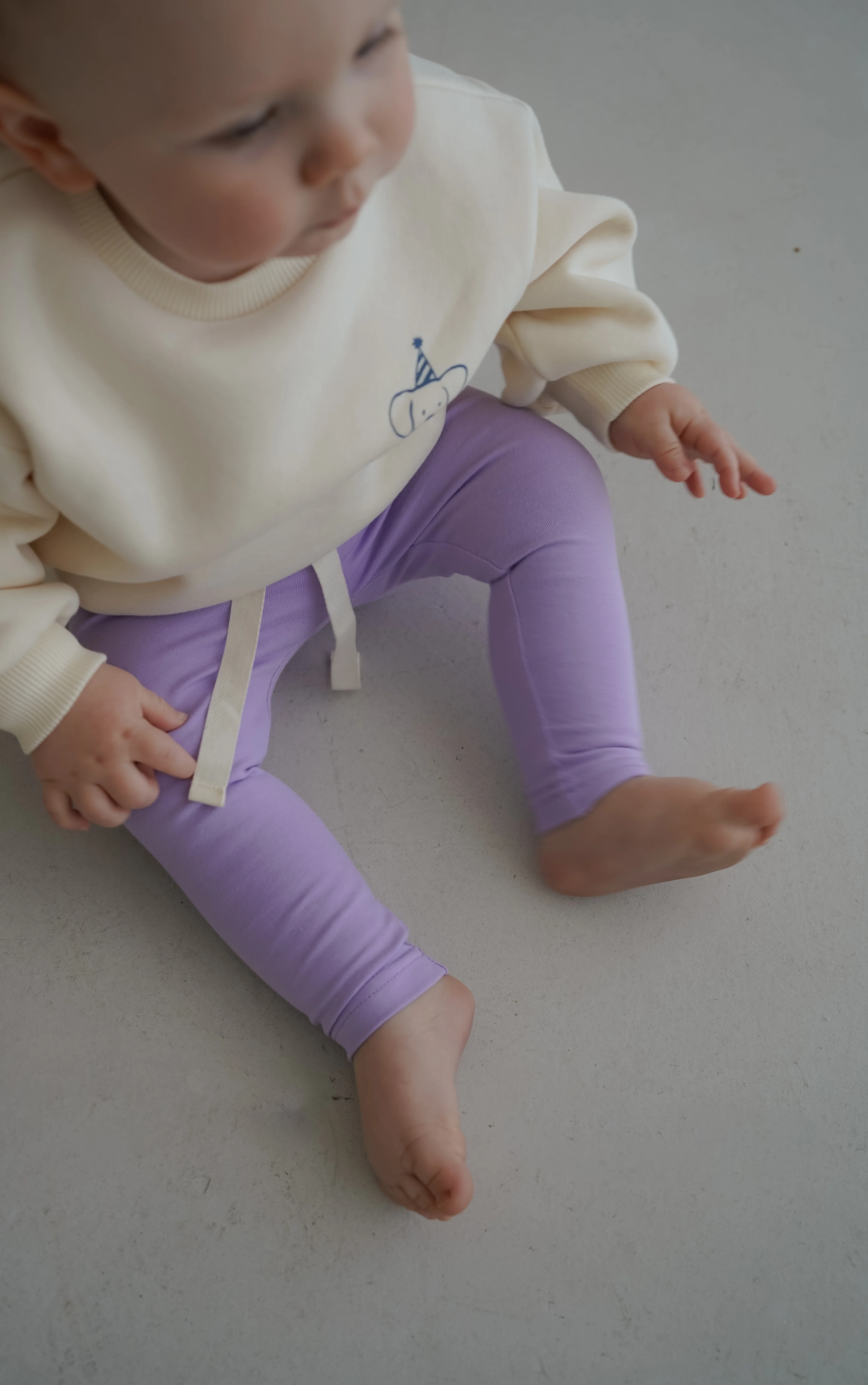 LIGHTWEIGHT COTTON LEGGINGS LILAC - Image 3