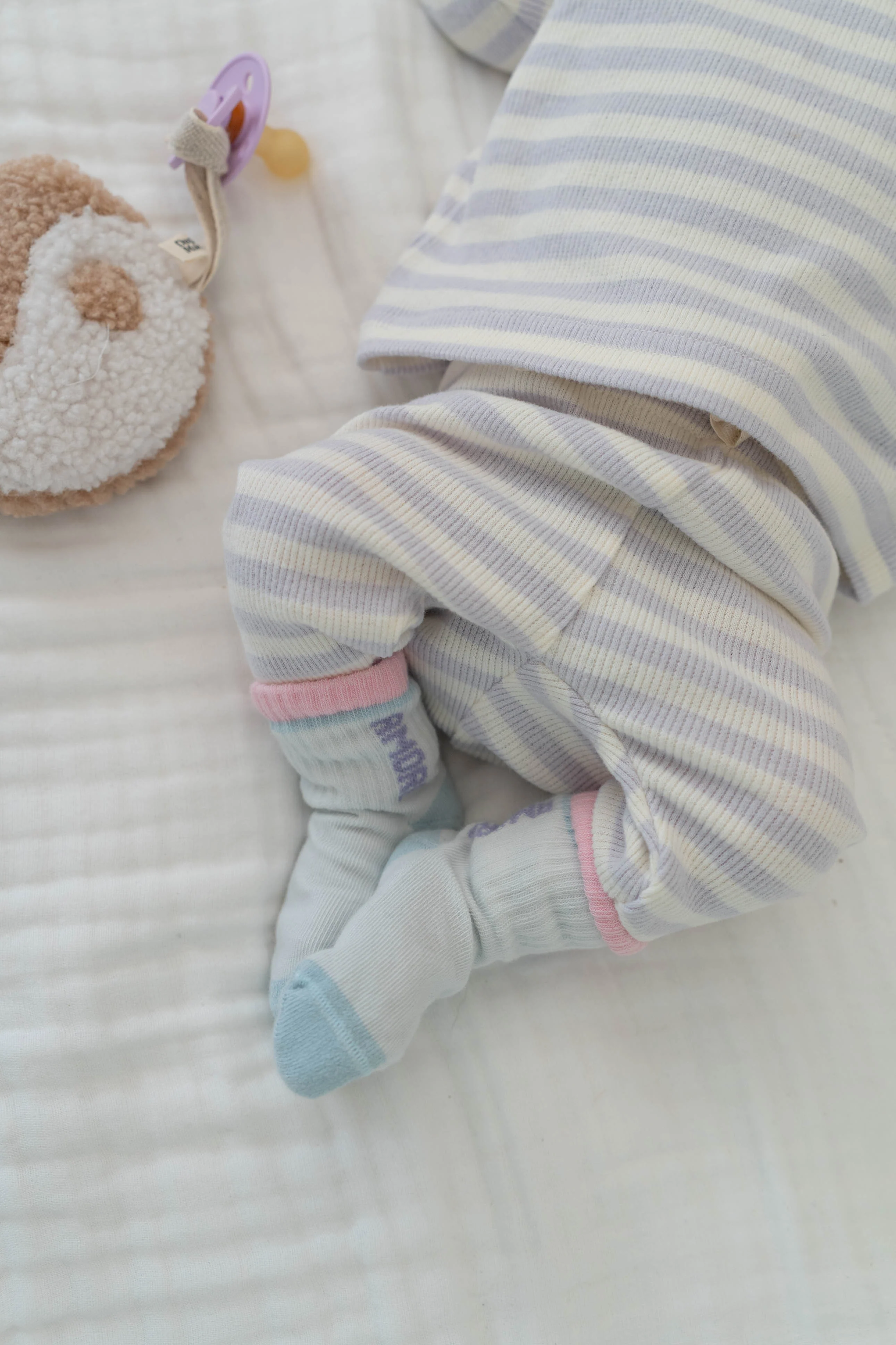 SOFT RIB LEGGINGS STRIPED LAVENDER MILK - Image 3