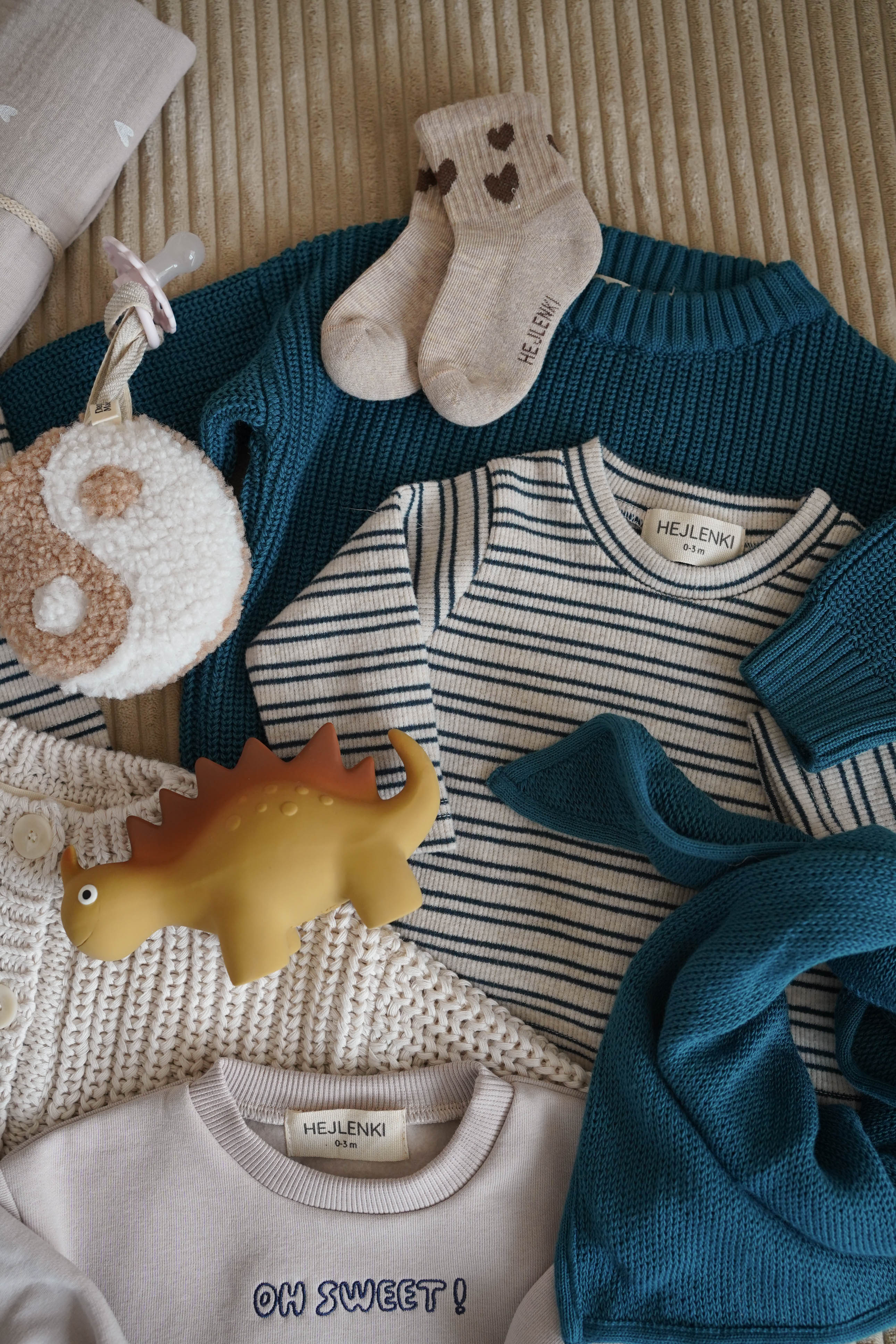SOFT RIB LONGSLEEVE BERRY TEAL STRIPED - Image 2