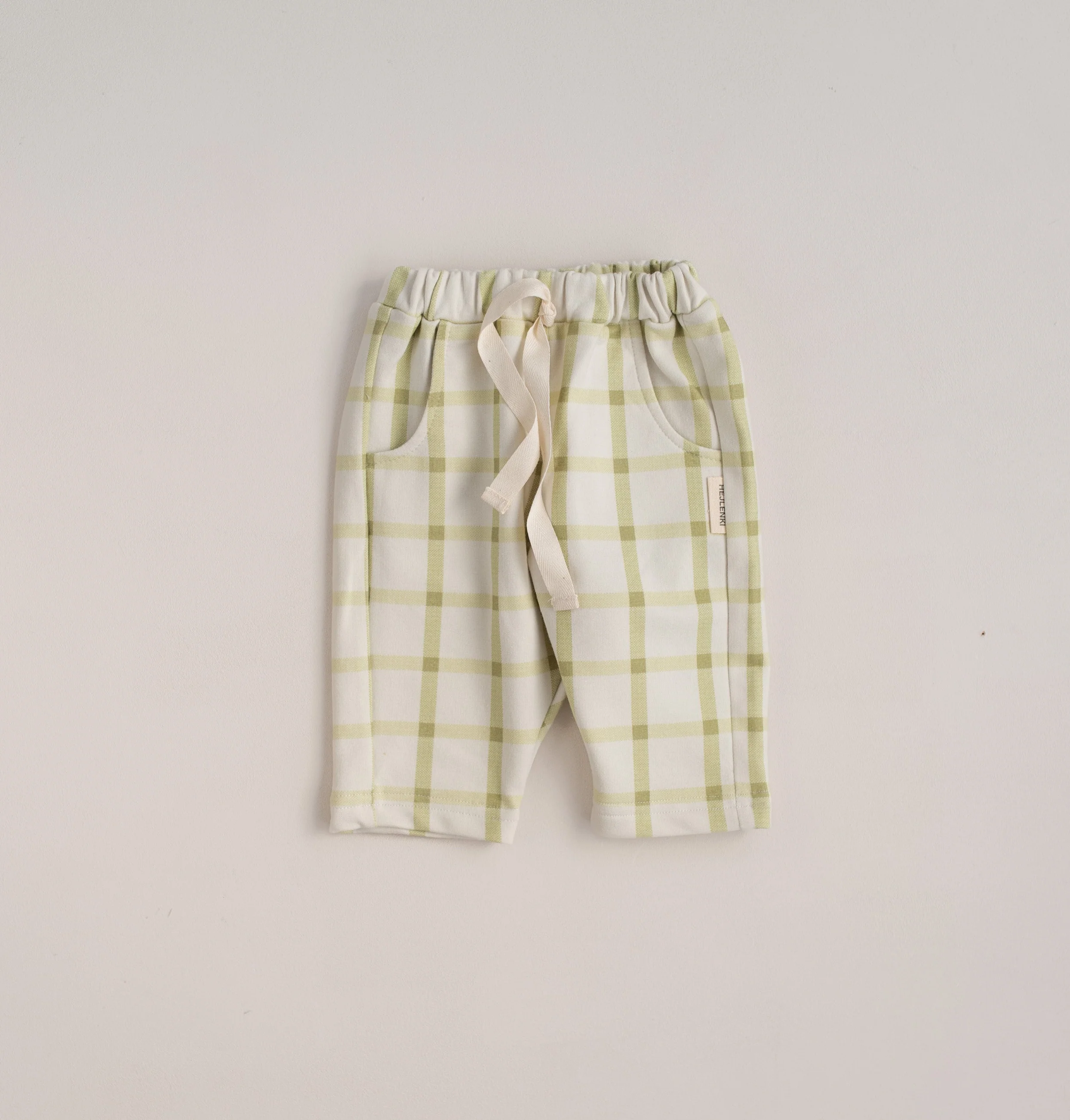 SWEAT PANTS GINGHAM LIME