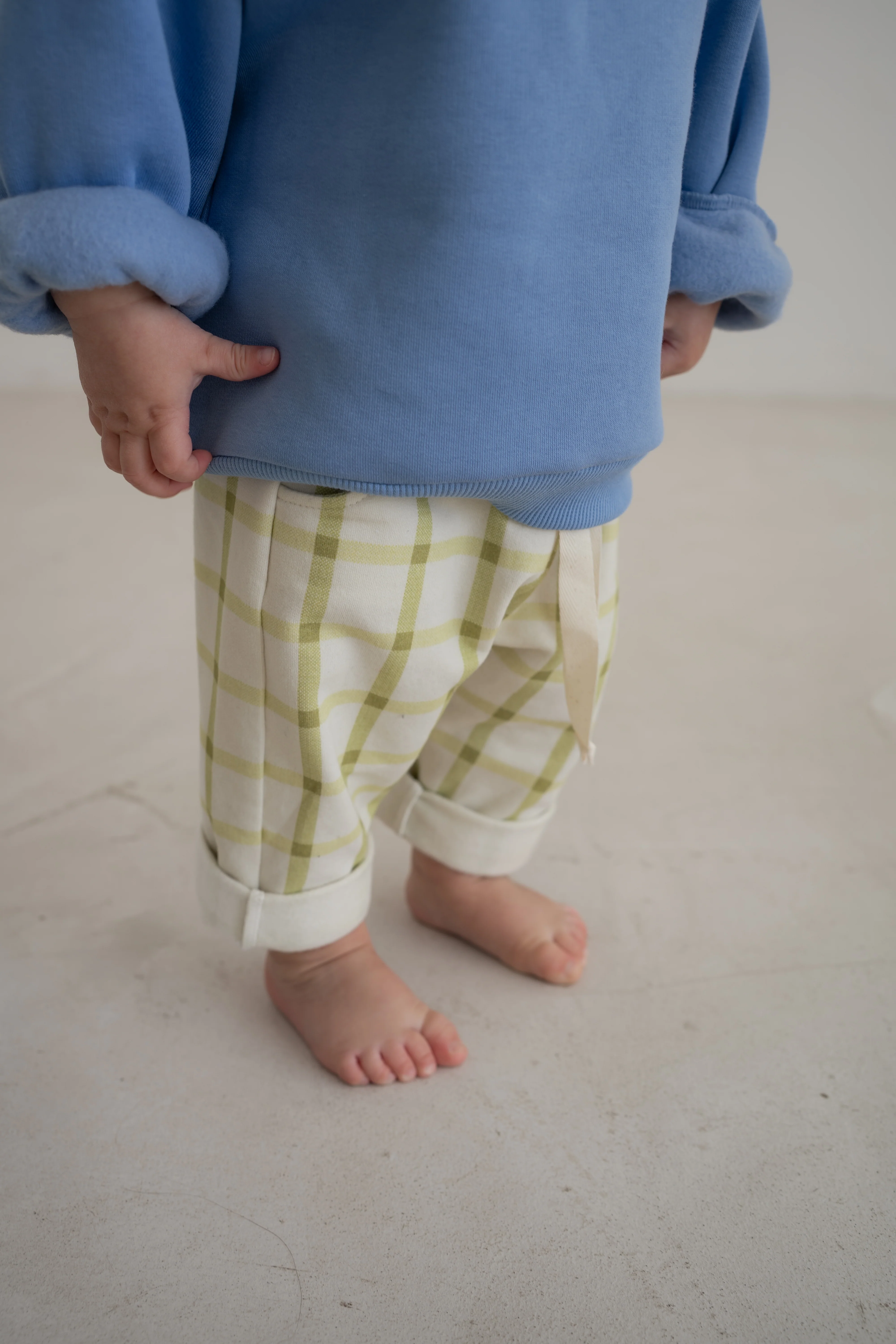 SWEAT PANTS GINGHAM LIME - Image 2