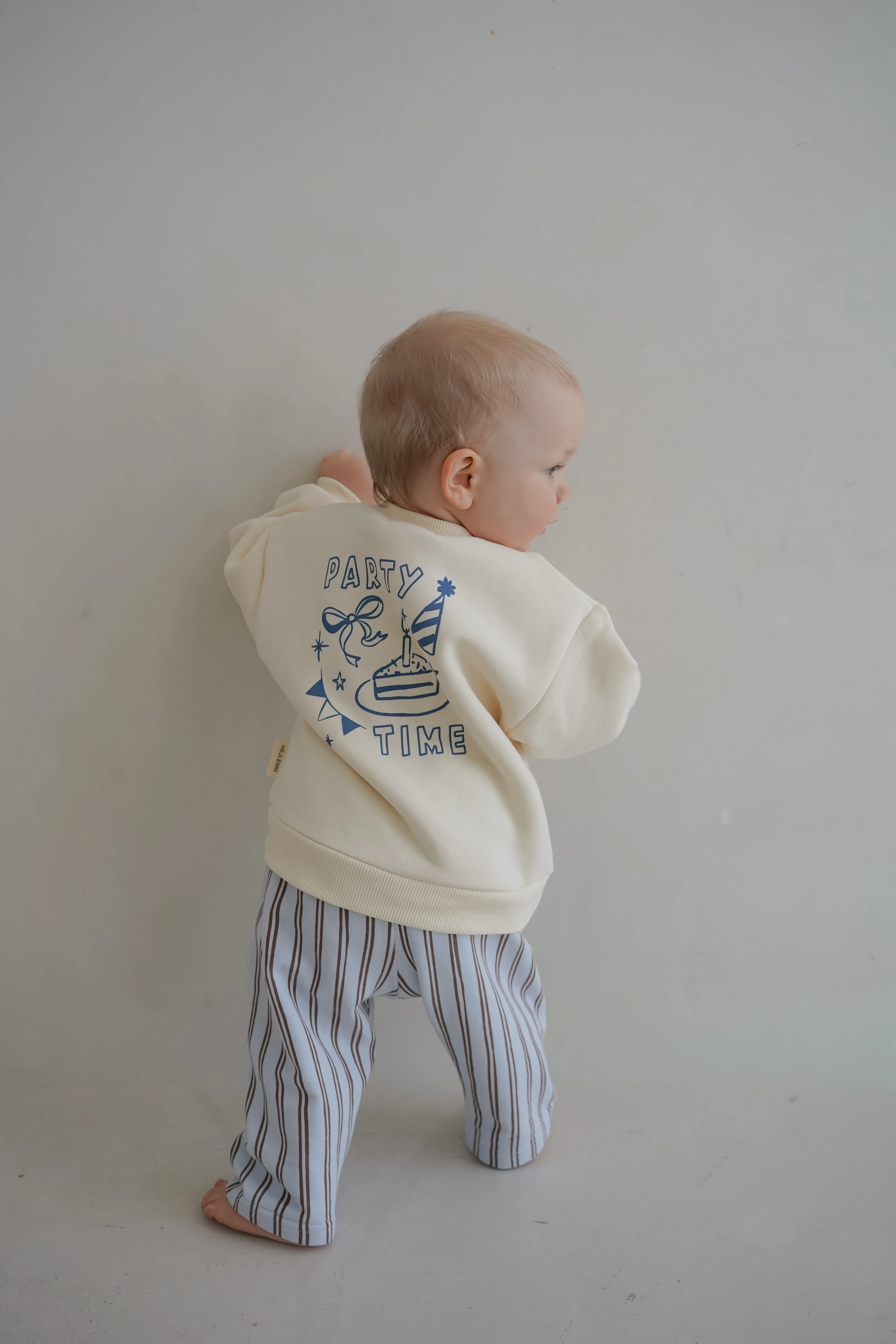 SWEAT PANTS STRIPED BROWN BABYBLUE - Image 3