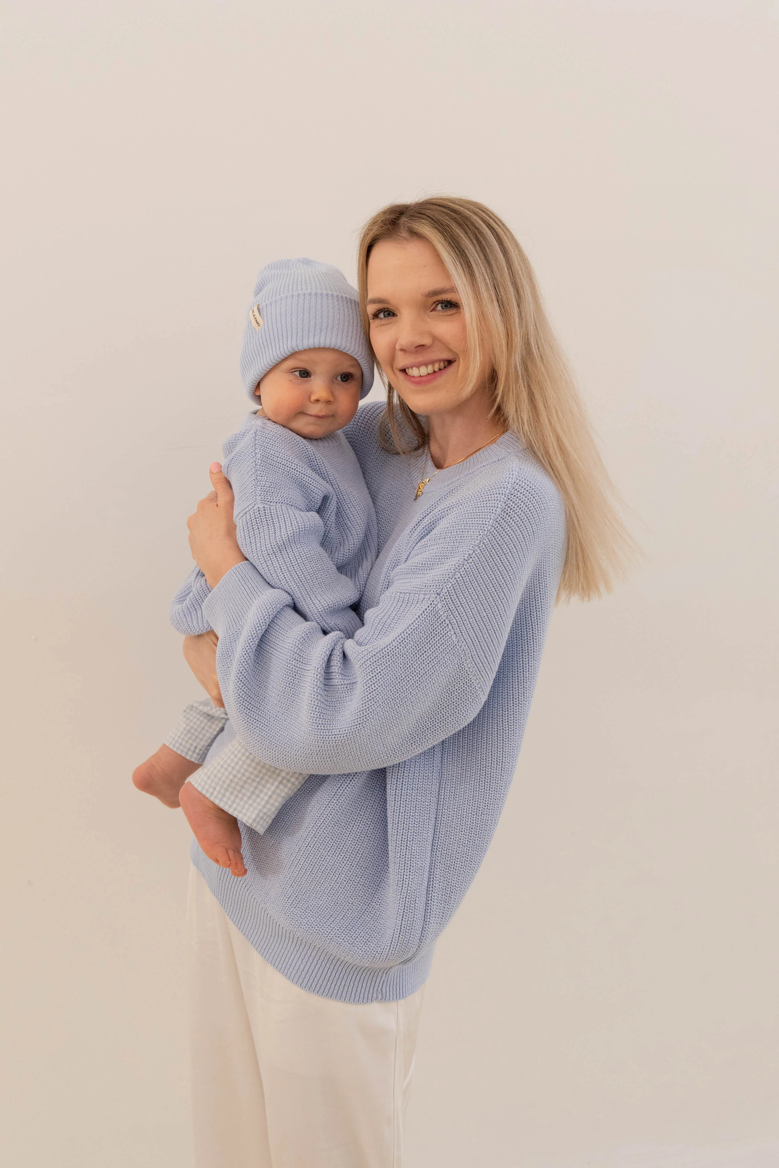 WOMEN KNIT PULLI MILKY BLUE - Image 3