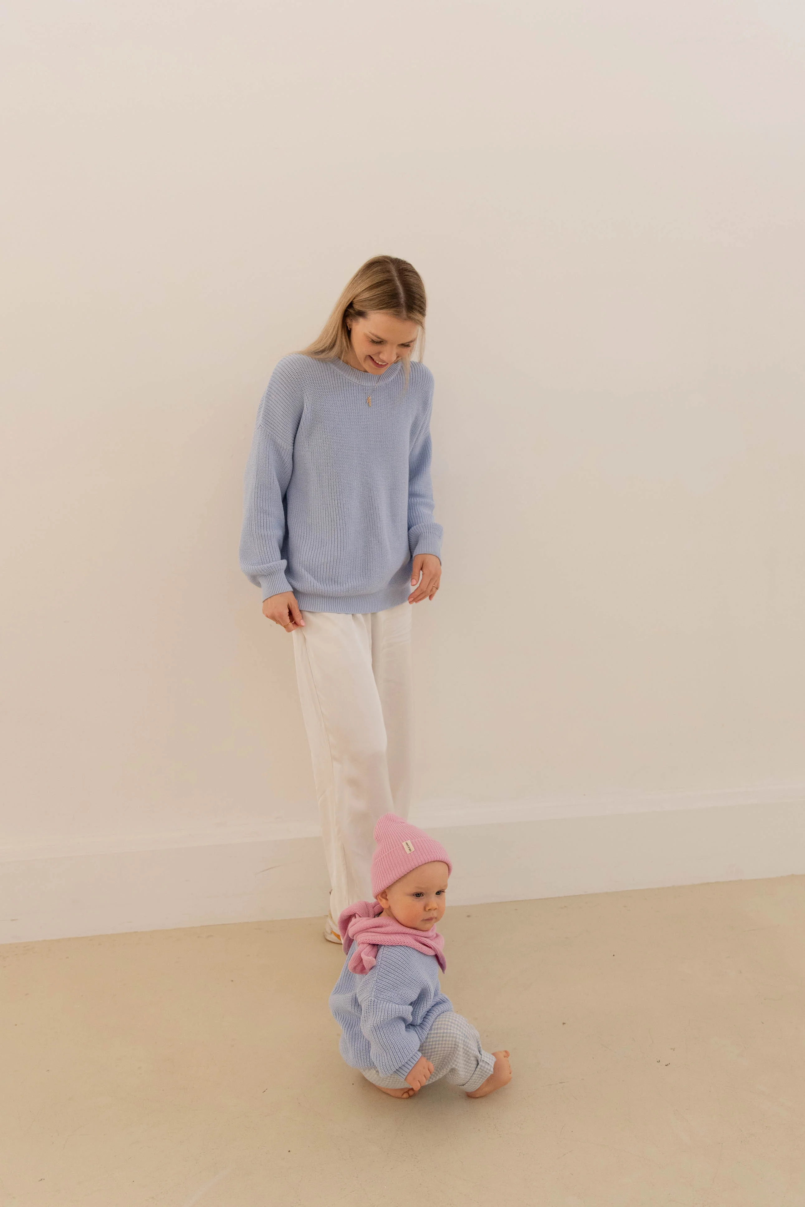 WOMEN KNIT PULLI MILKY BLUE - Image 4