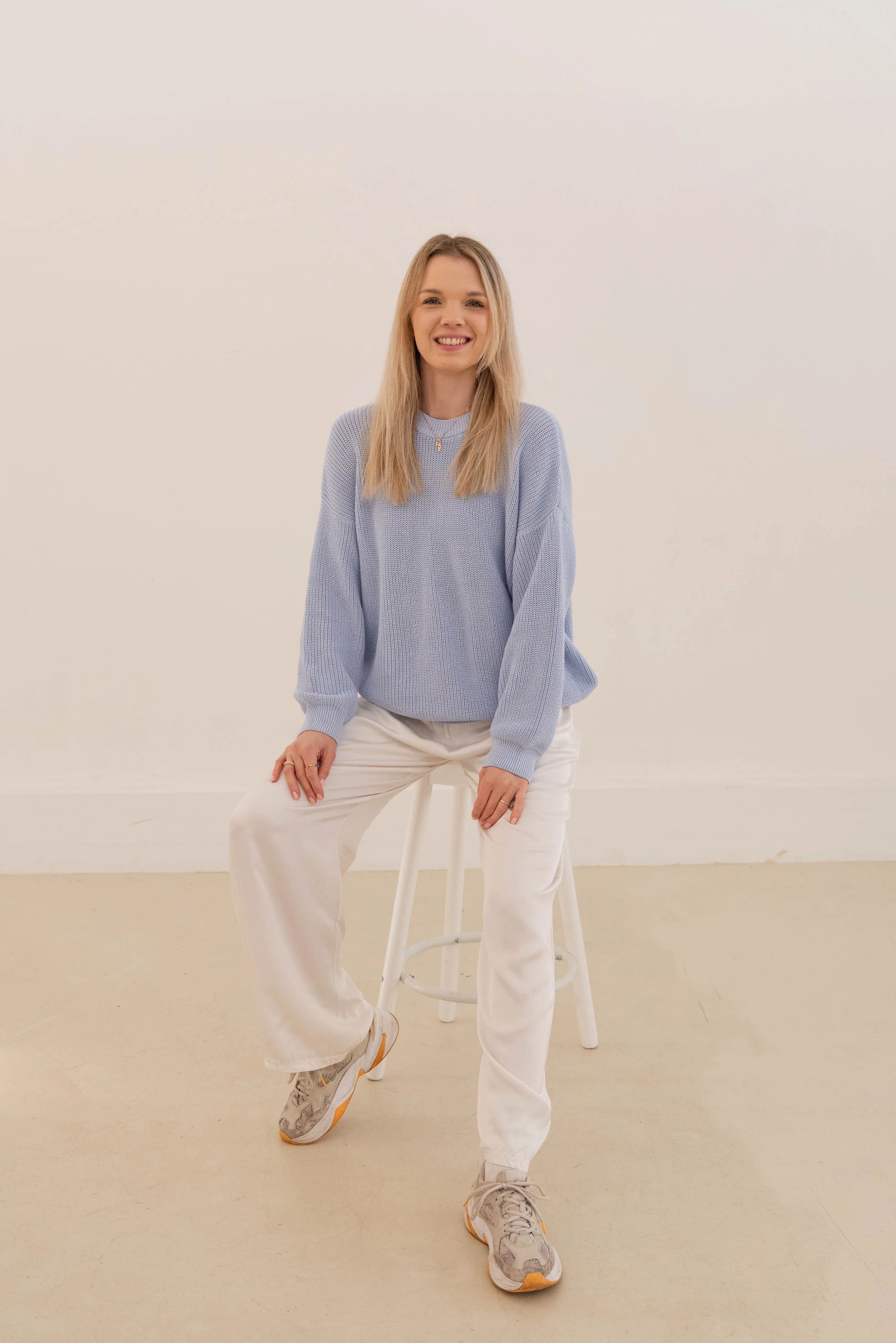 WOMEN KNIT PULLI MILKY BLUE - Image 5