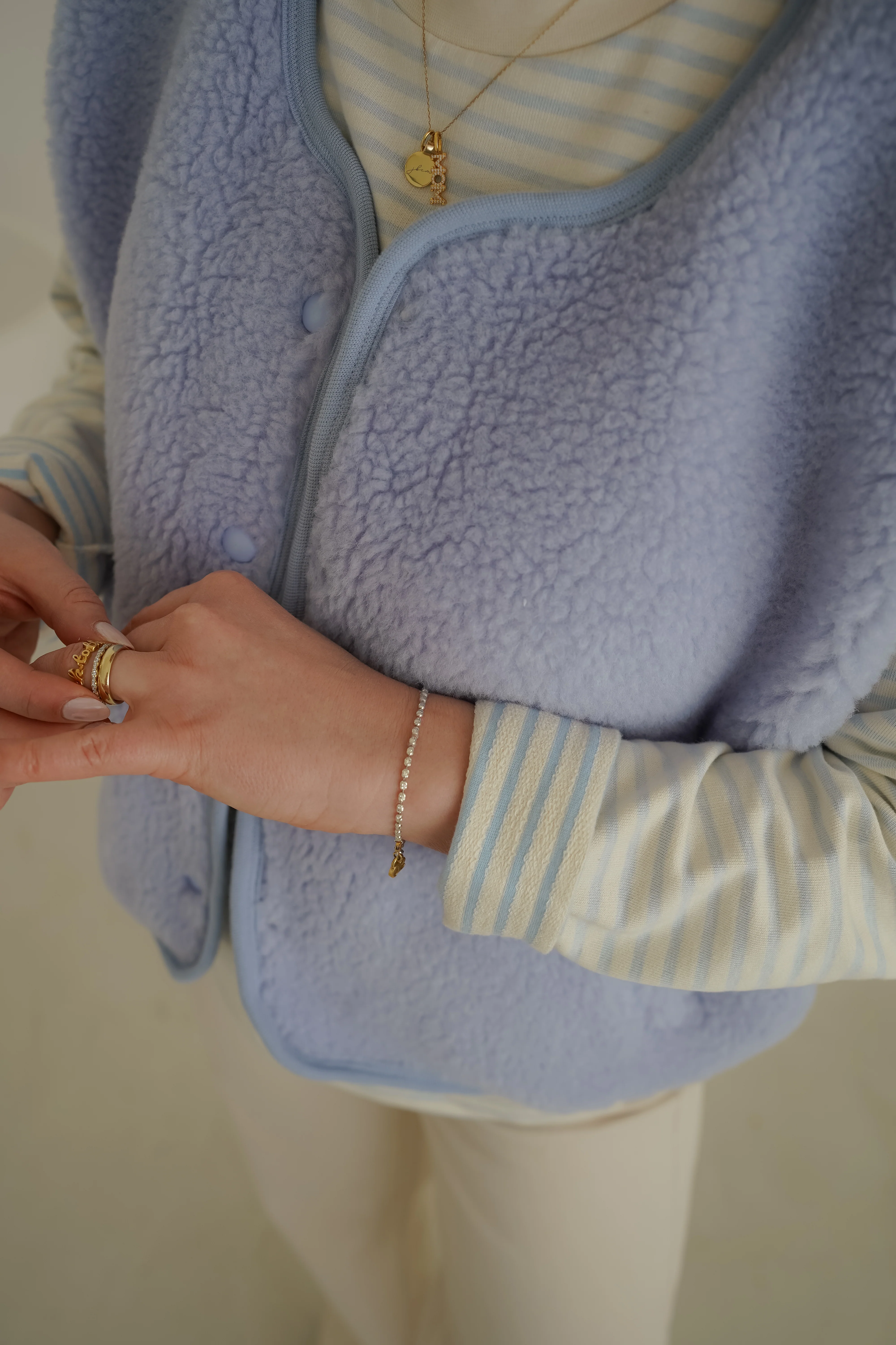 WOMEN OVERSIZE LONGSLEEVE STRIPED BABYBLUE - Image 4
