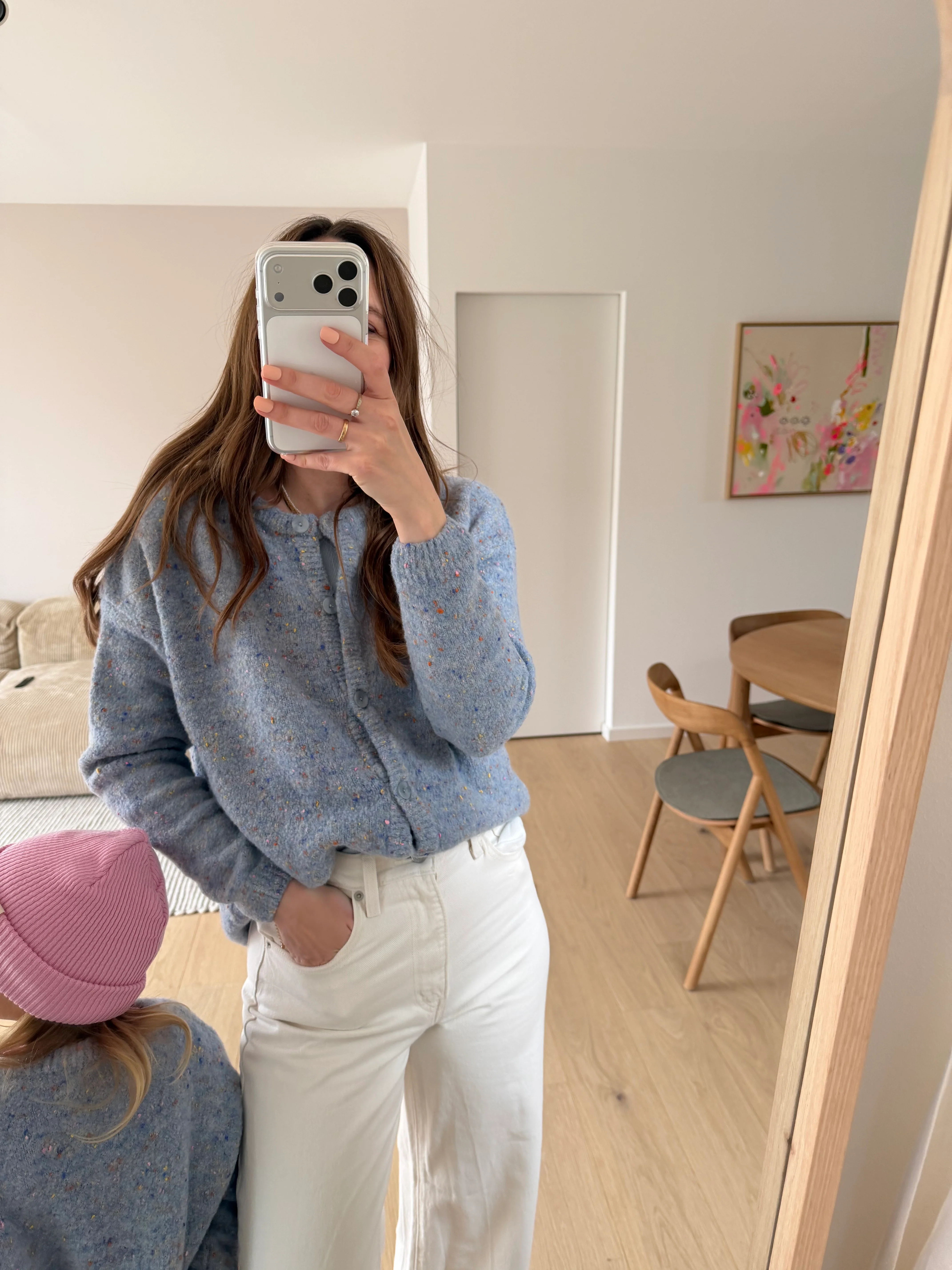 WOMEN MERINO KNIT CARDIGAN CONFETTI - Image 4
