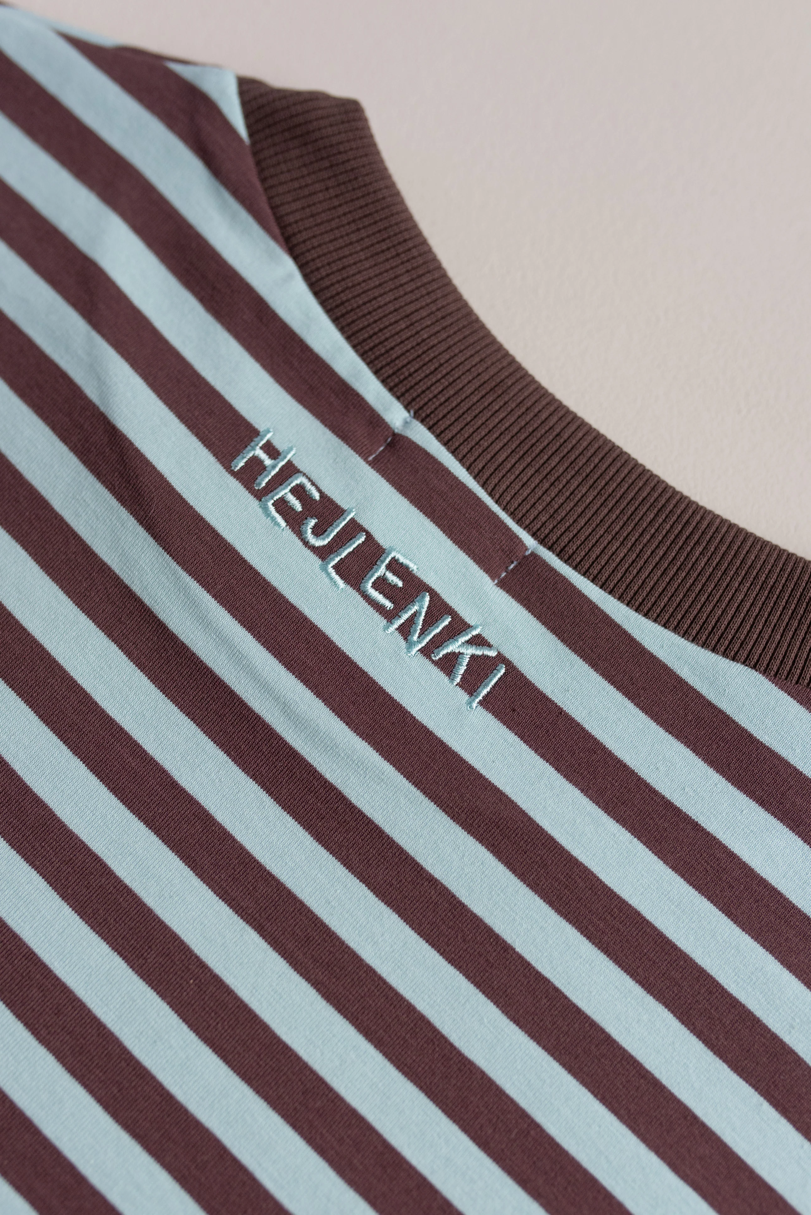 OVERSIZE STRIPED LONGSLEEVE AQUA/BROWN - Image 4