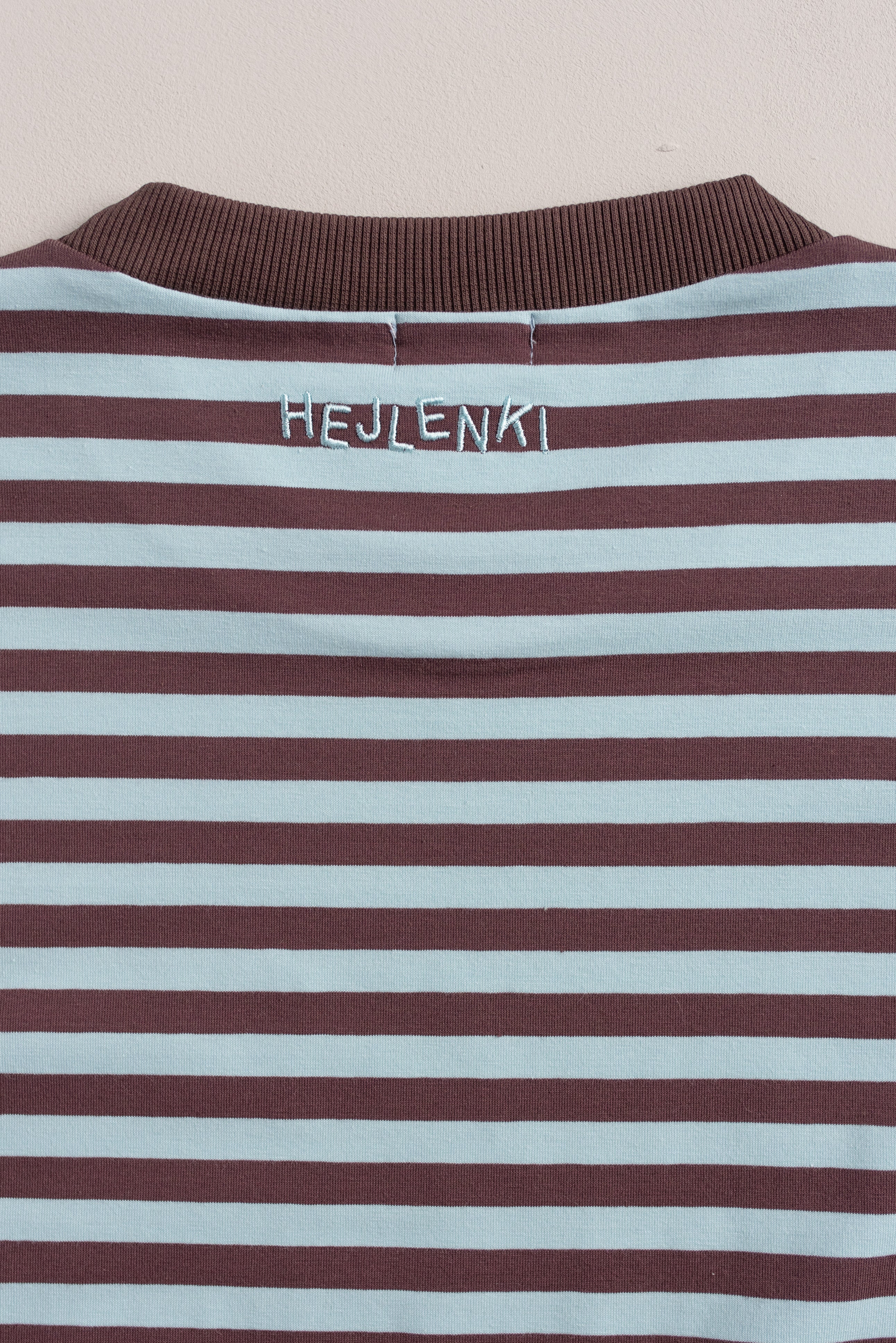 MEN OVERSIZE STRIPED LONGSLEEVE AQUA/BROWN - Image 6