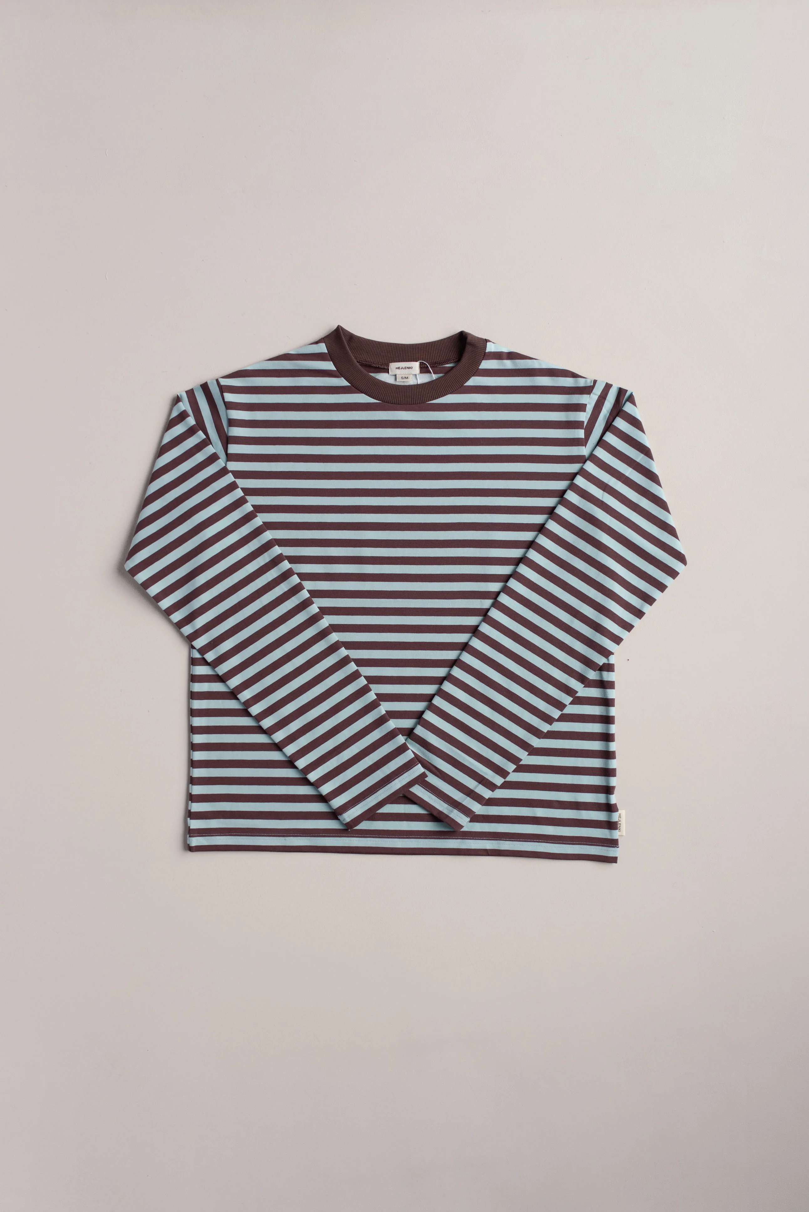 MEN OVERSIZE STRIPED LONGSLEEVE AQUA/BROWN - Image 5