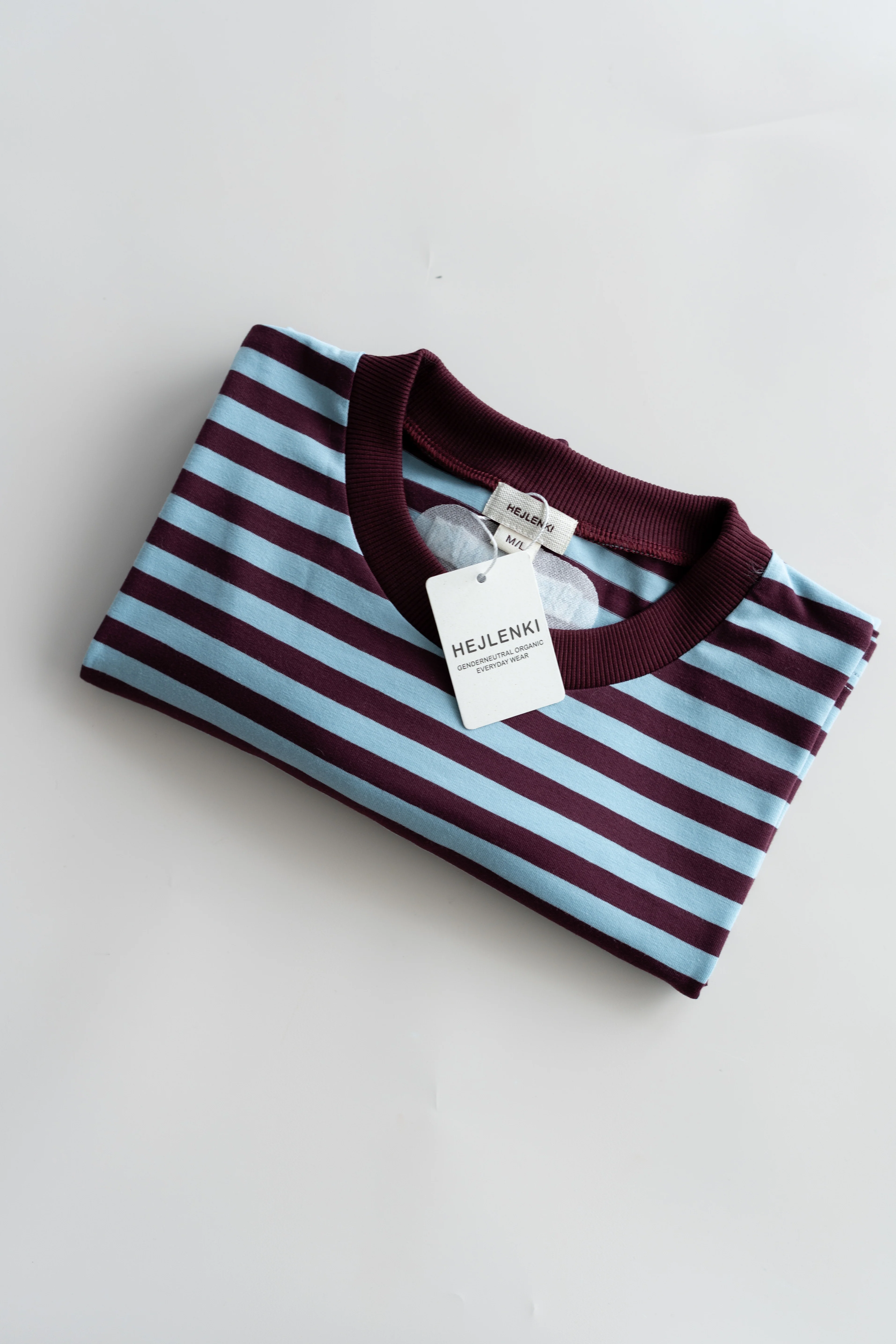 MEN OVERSIZE T-SHIRT STRIPED BLUEBELL/ BURGUNDY - Image 3