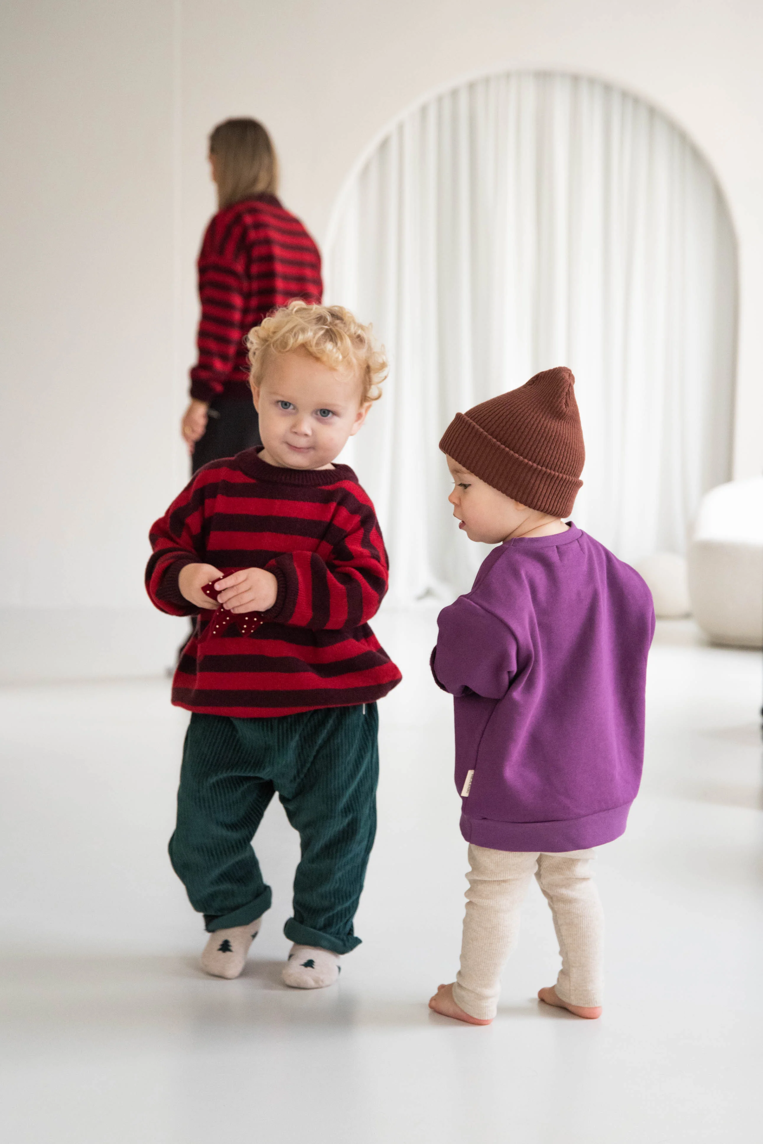 MERINO WOOL KNIT PULLI STRIPED BURGUNDY/CHERRY - Image 8